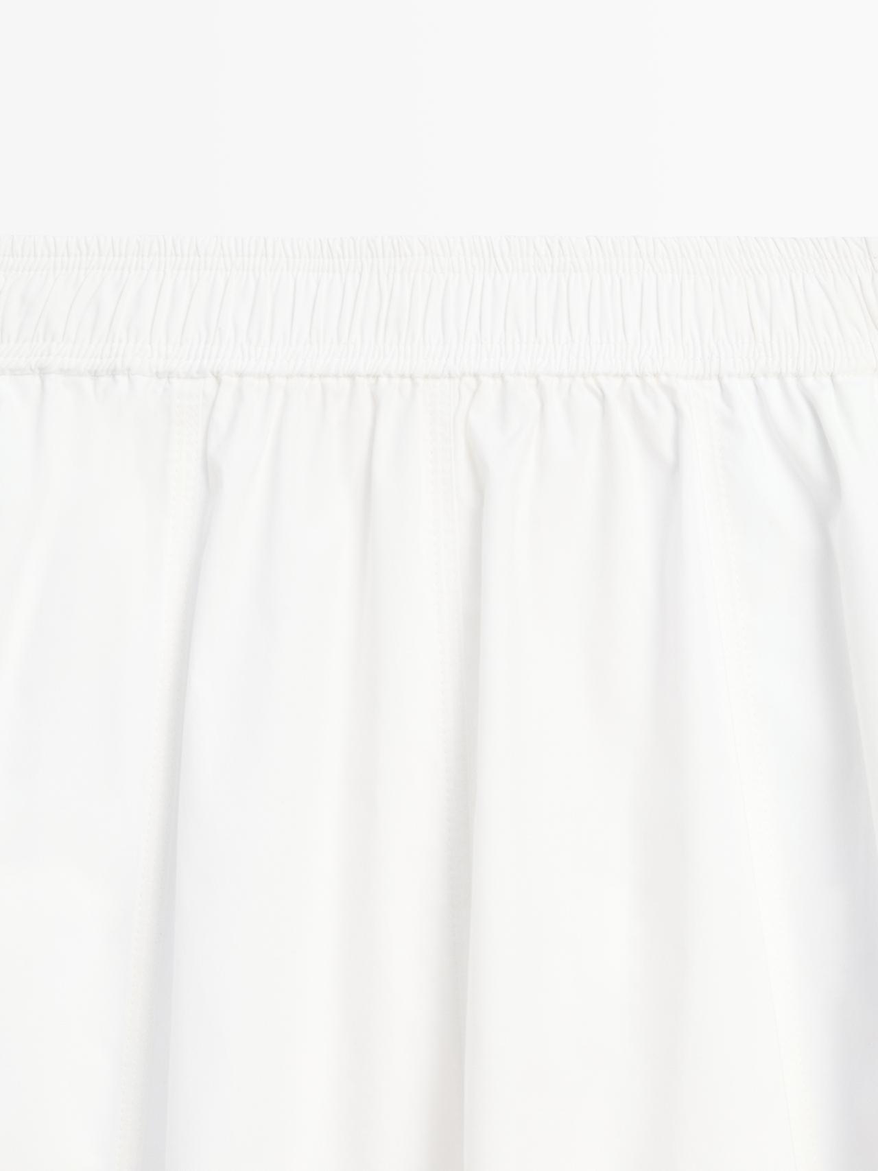 Long gathered poplin skirt — WHITE