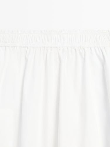 Long gathered poplin skirt — WHITE 8