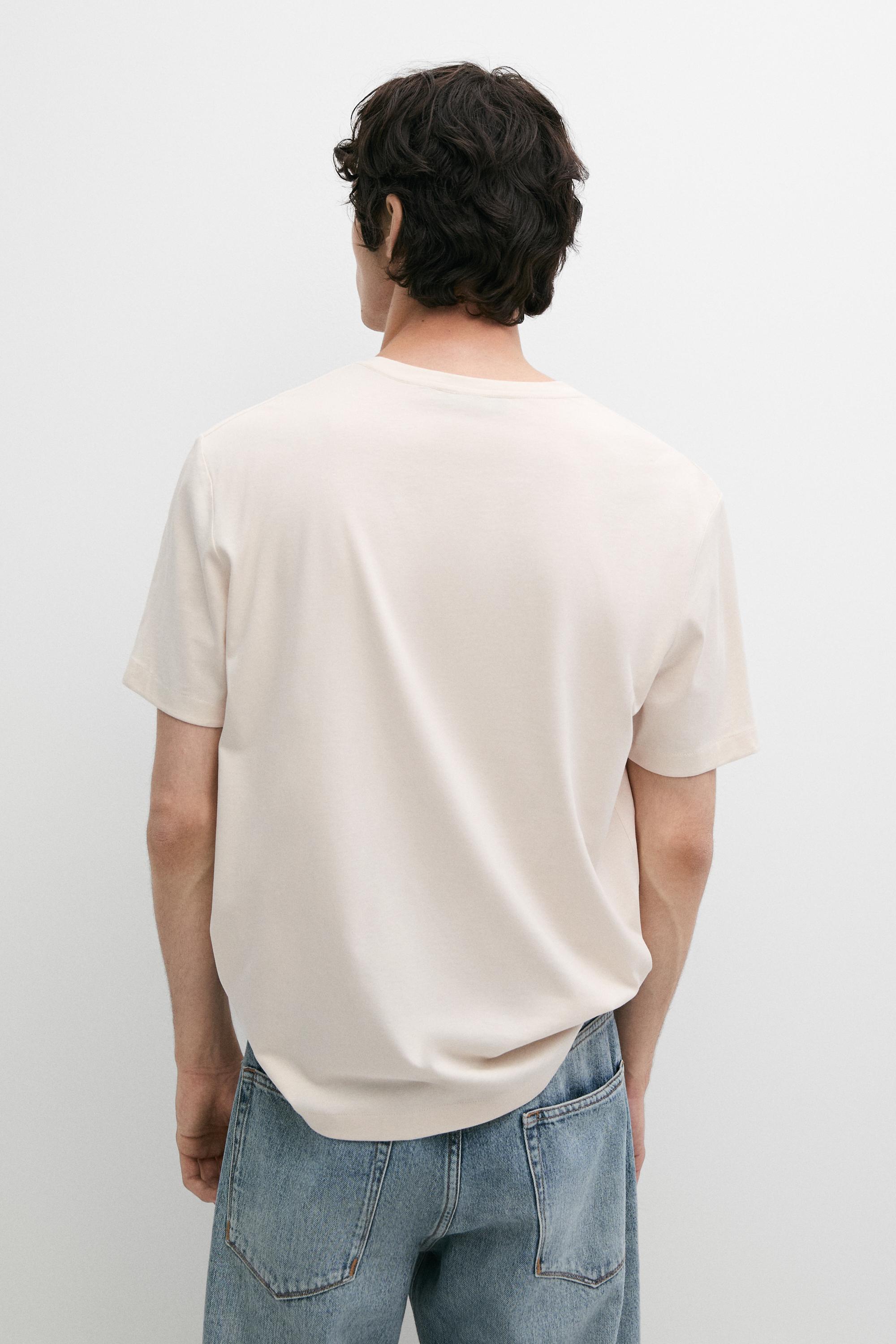 100% cotton short-sleeve T-shirt — CREAM
