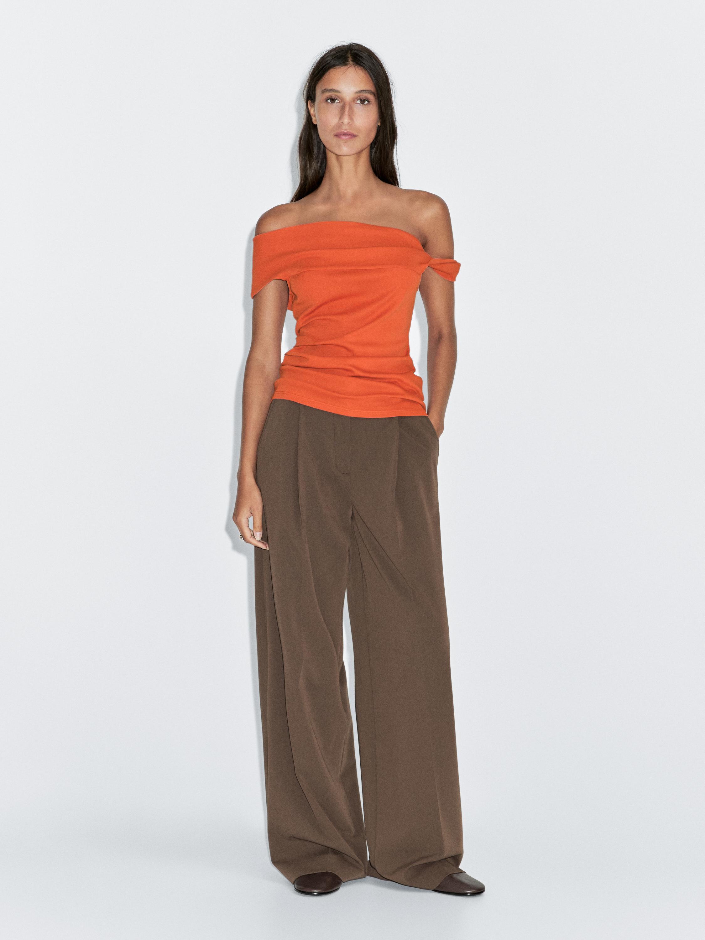 Draped top with knot detail