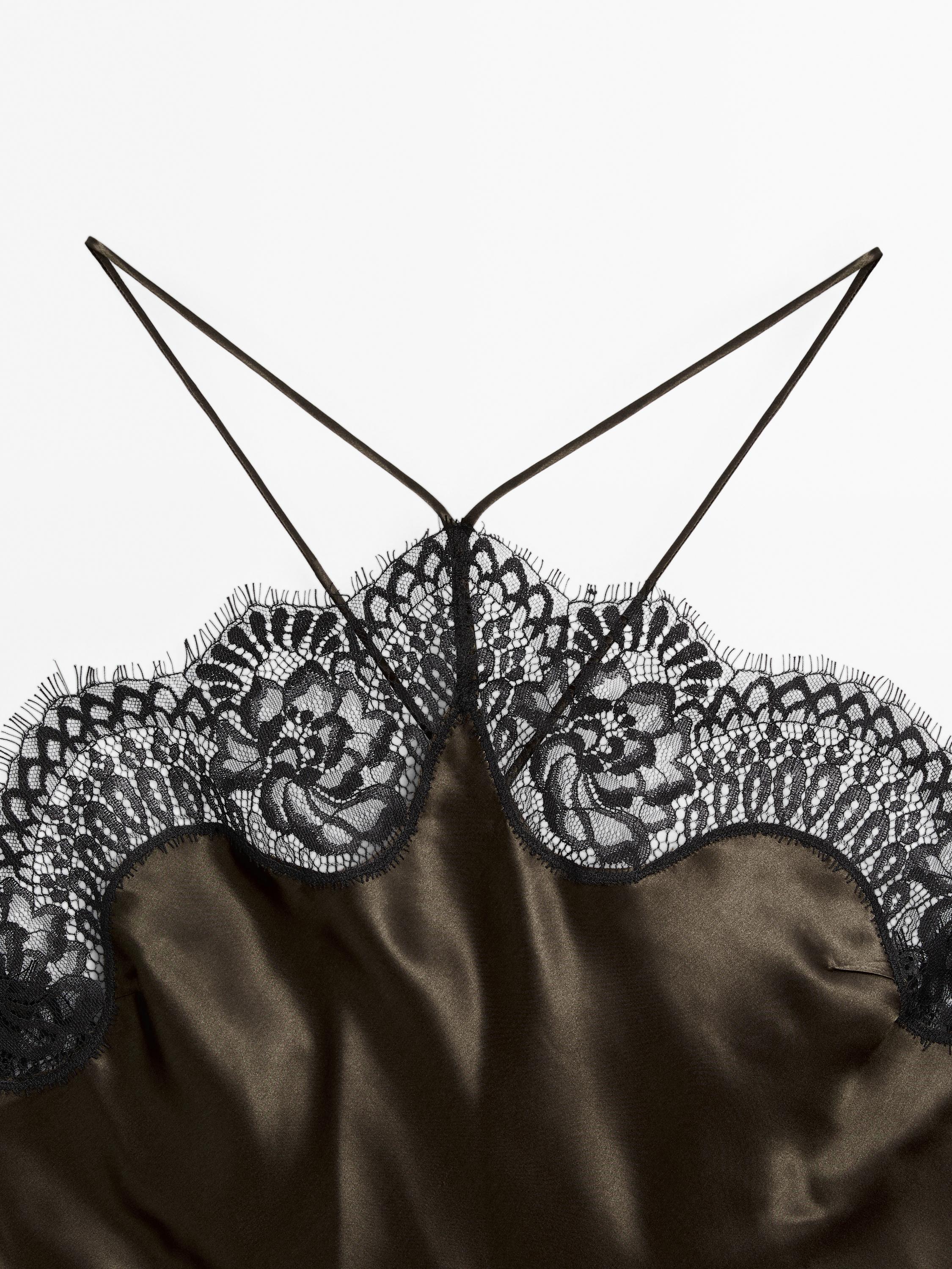 توب بنمط اللانجيري من الحرير المخلوط - STUDIO