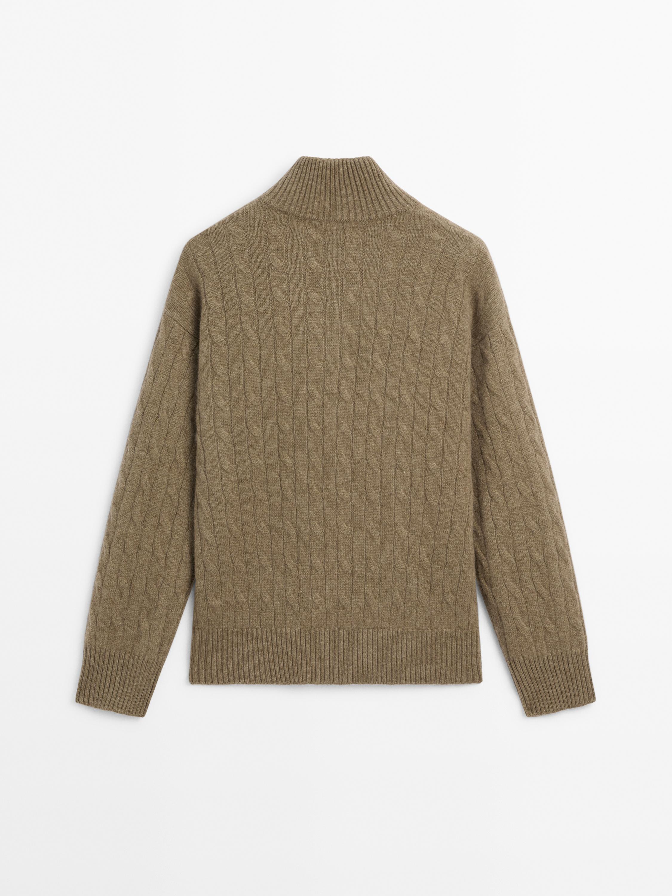 Jersey cuello alto cremallera 100% cashmere