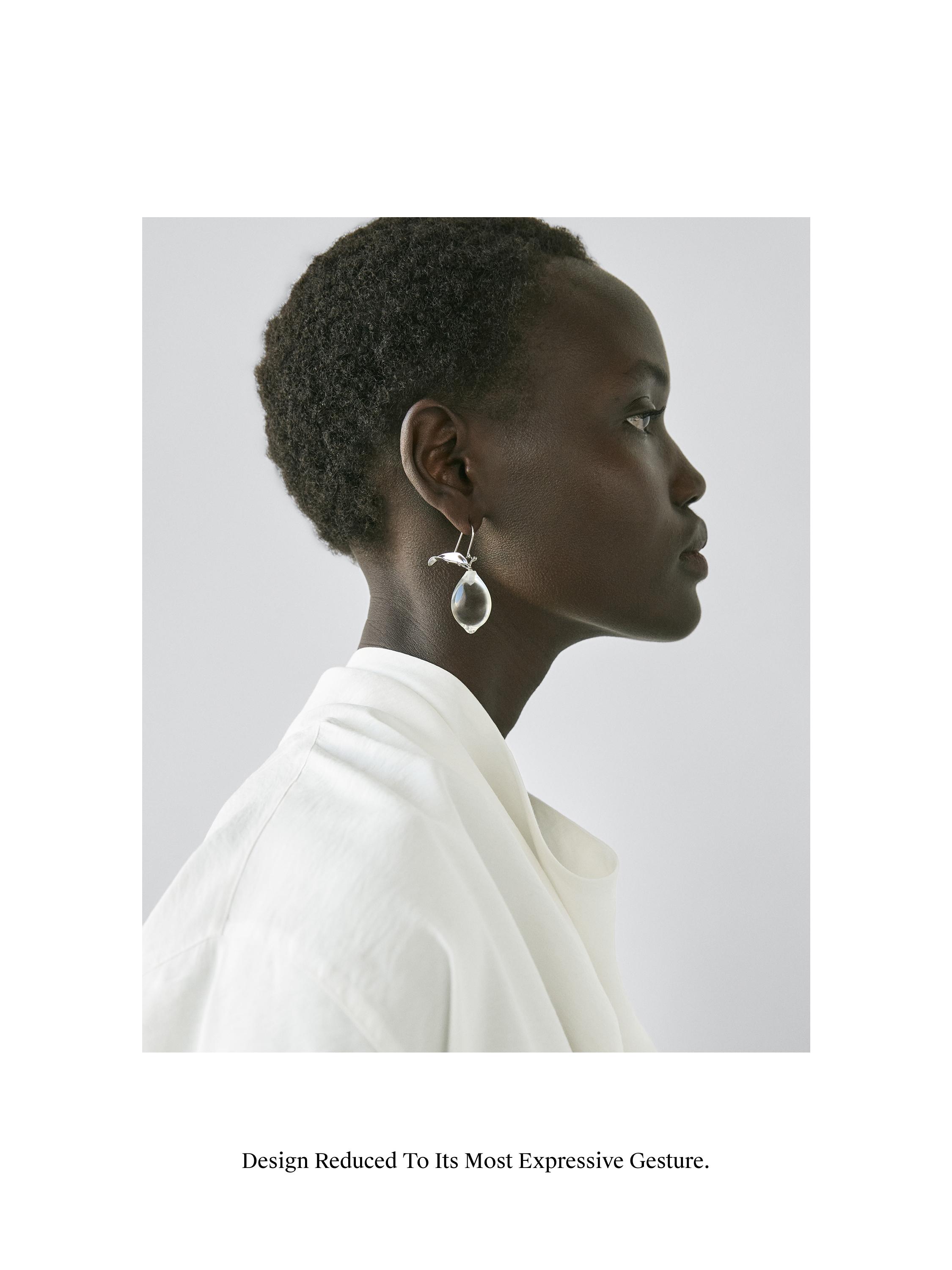 앰버 글라스 티어드롭 귀걸이