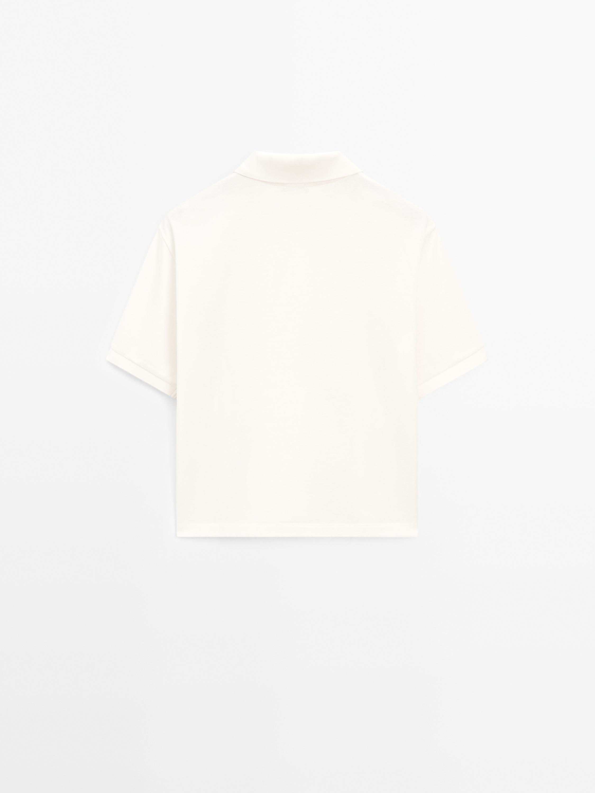 Mercerised cotton piqué polo shirt