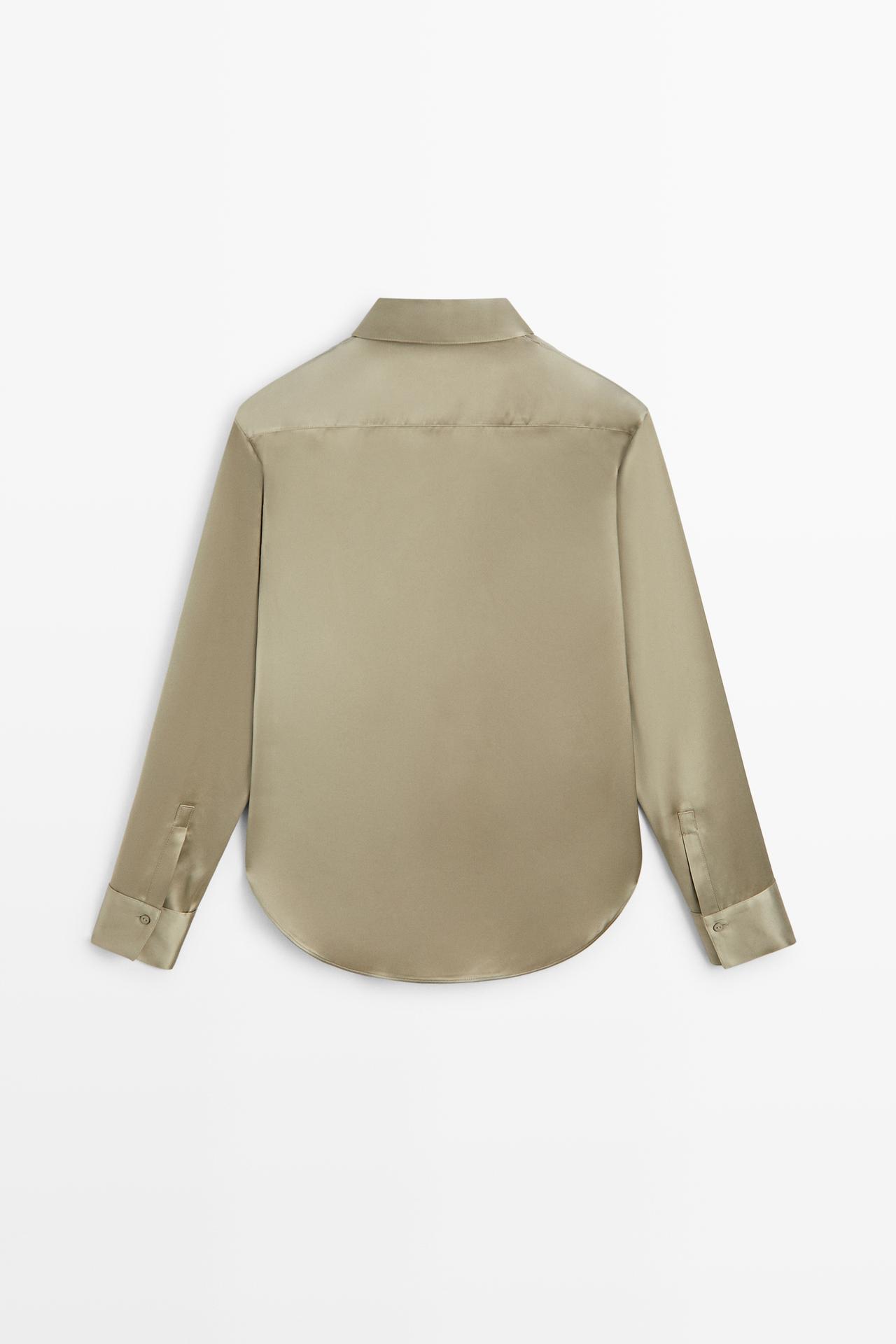 Flowing satin shirt — BEIGE