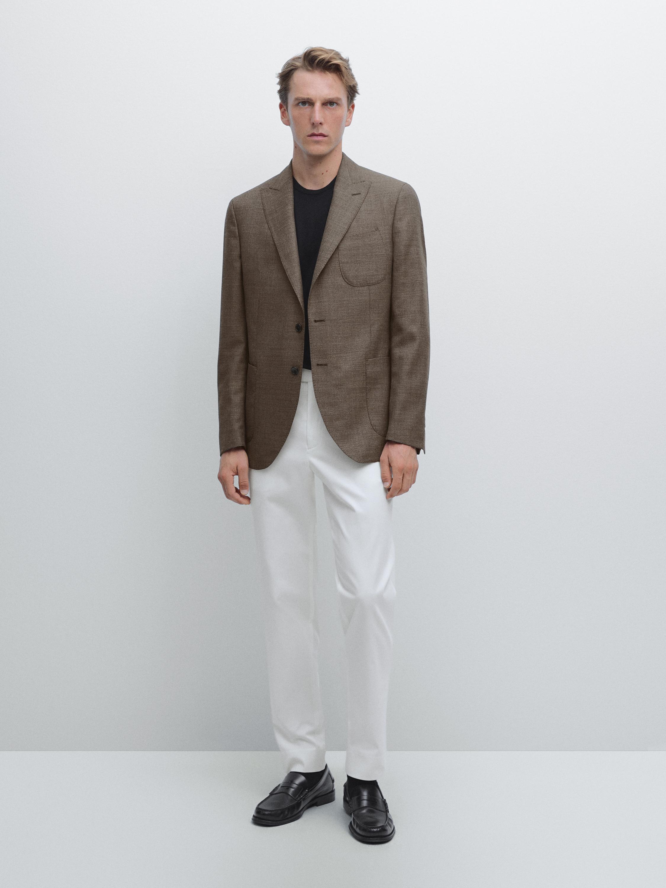 100% wool textured blazer