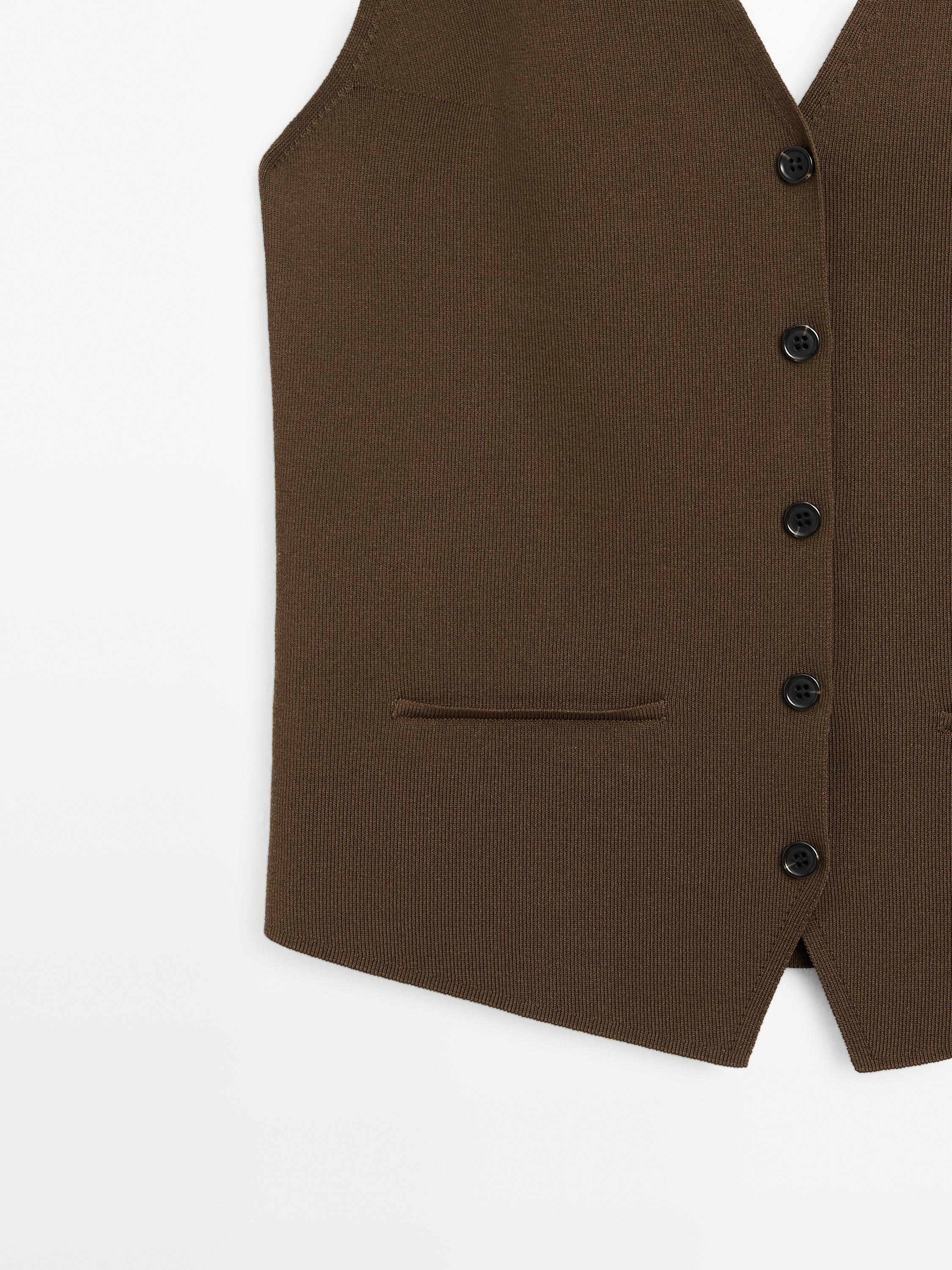 Knit halter neck waistcoat
