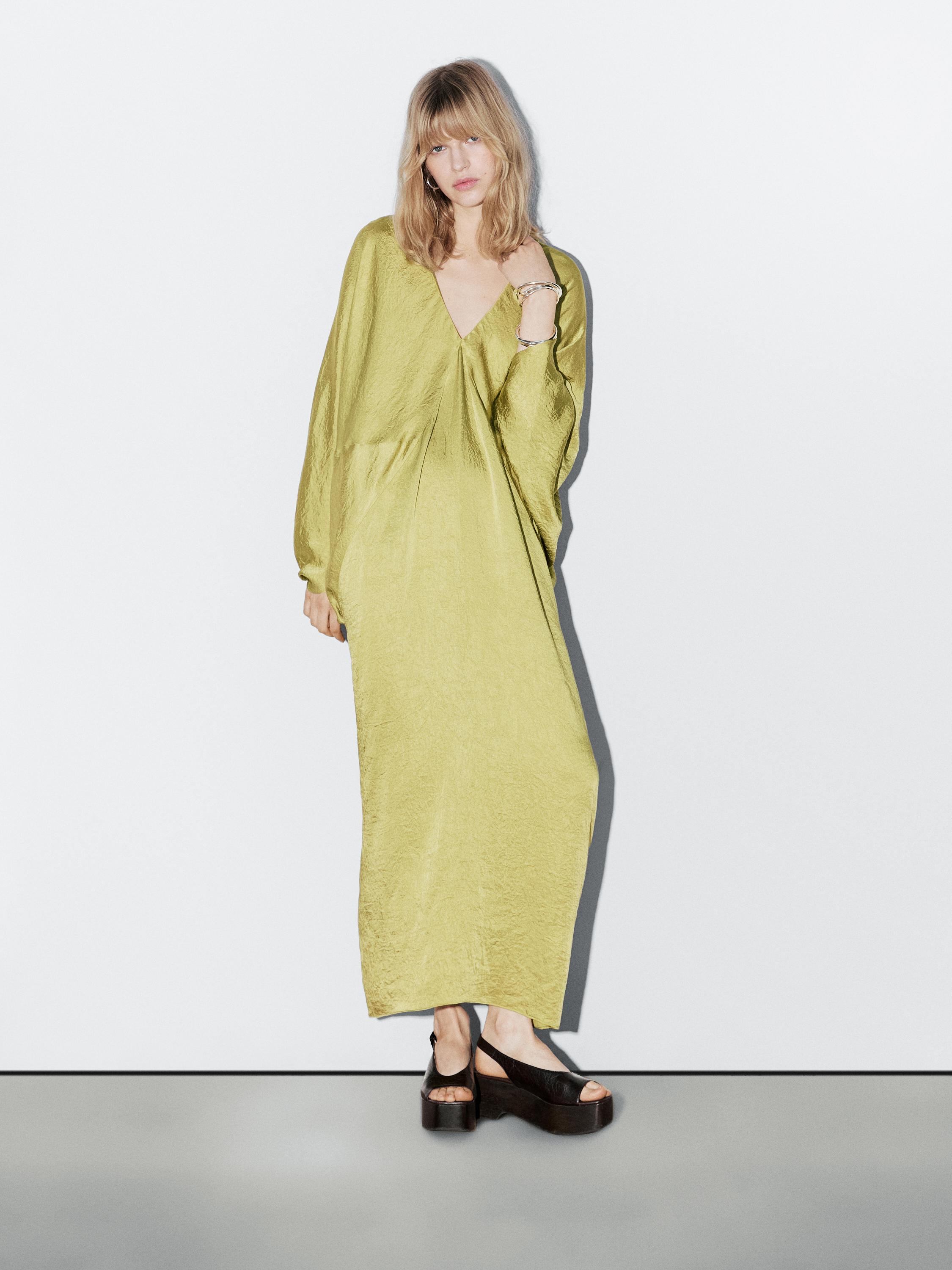 Flowing satin kimono dress - STUDIO