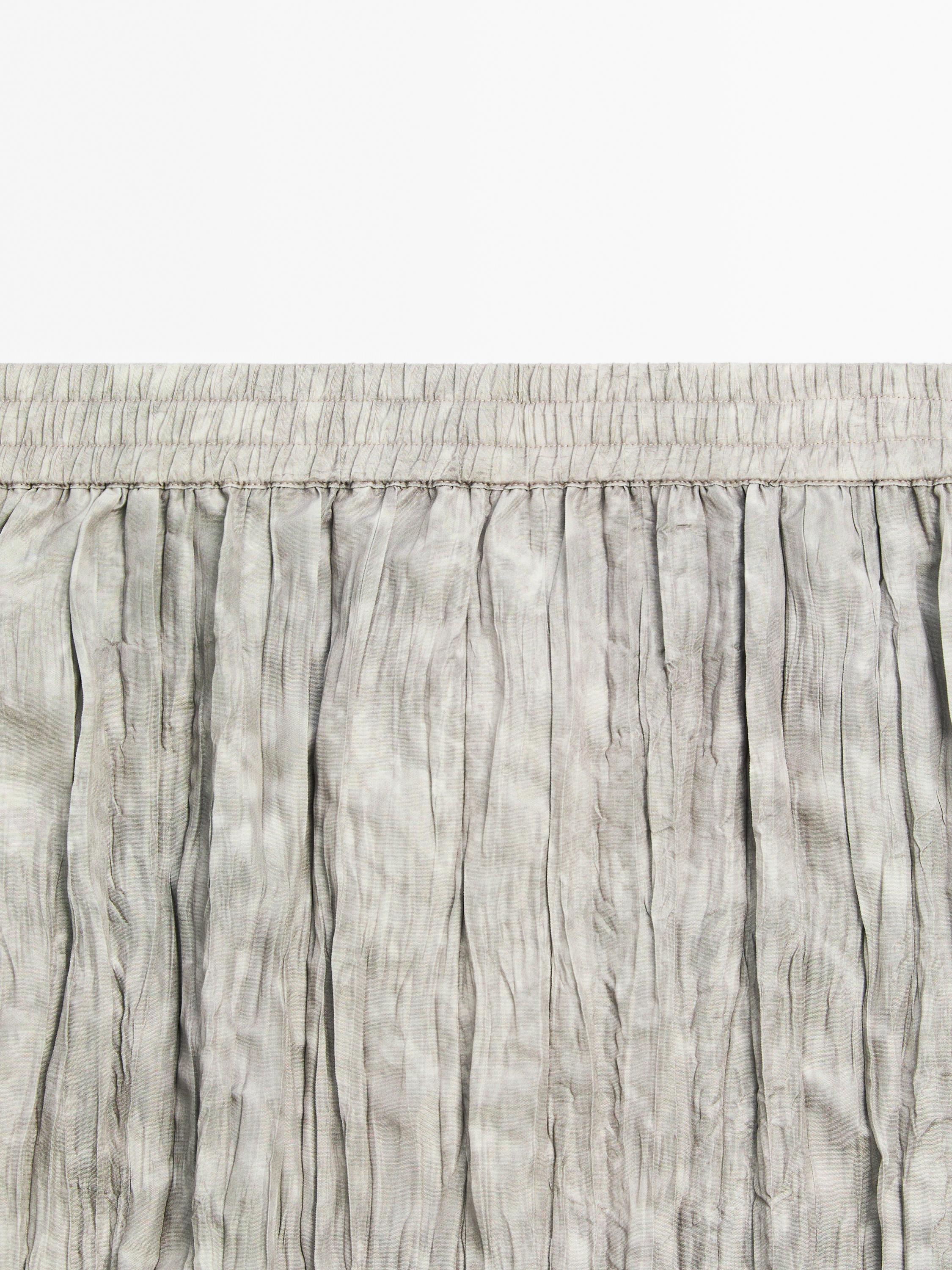 Flowing midi skirt with striped detail