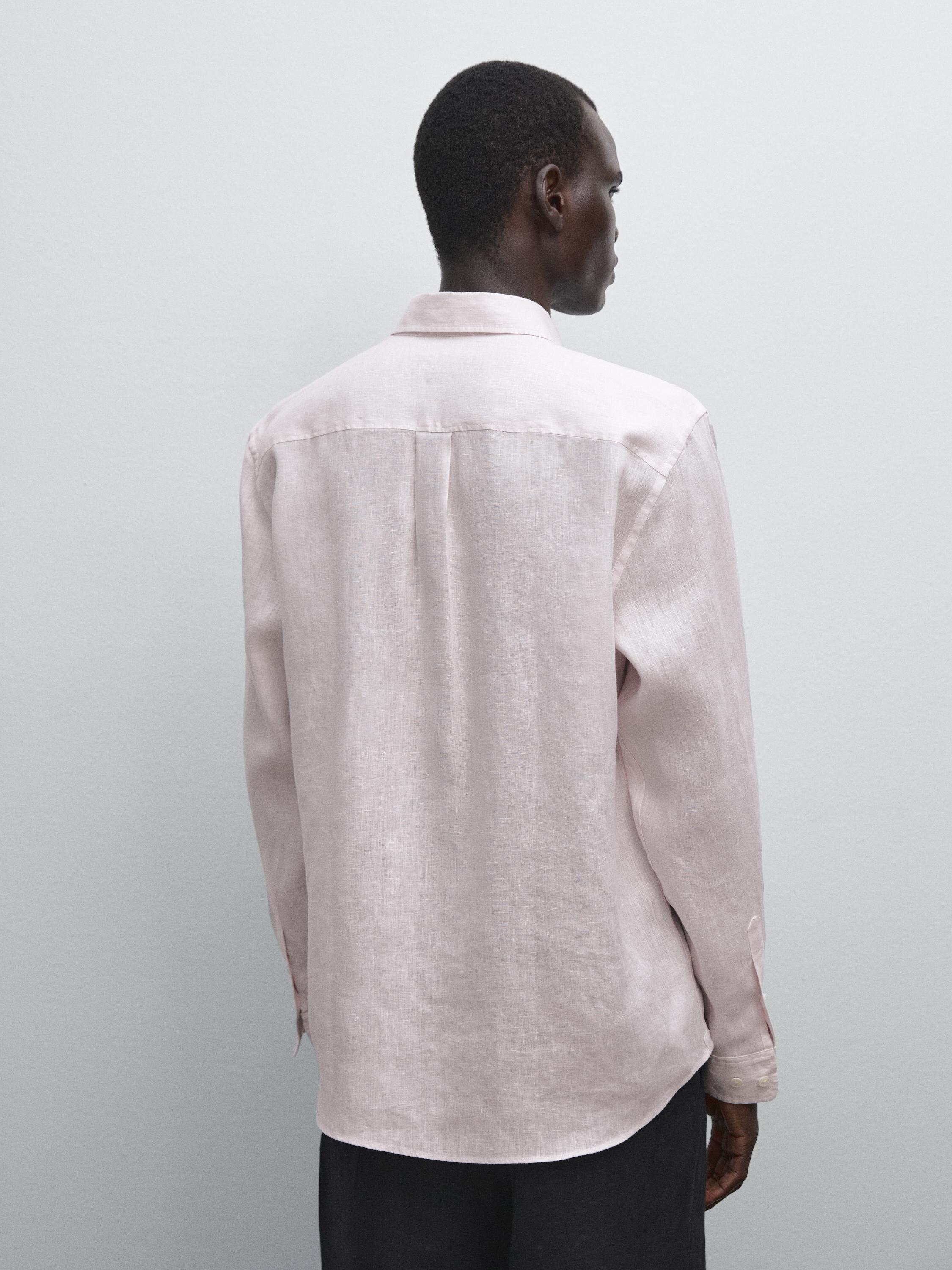 Regular fit 100% linen shirt