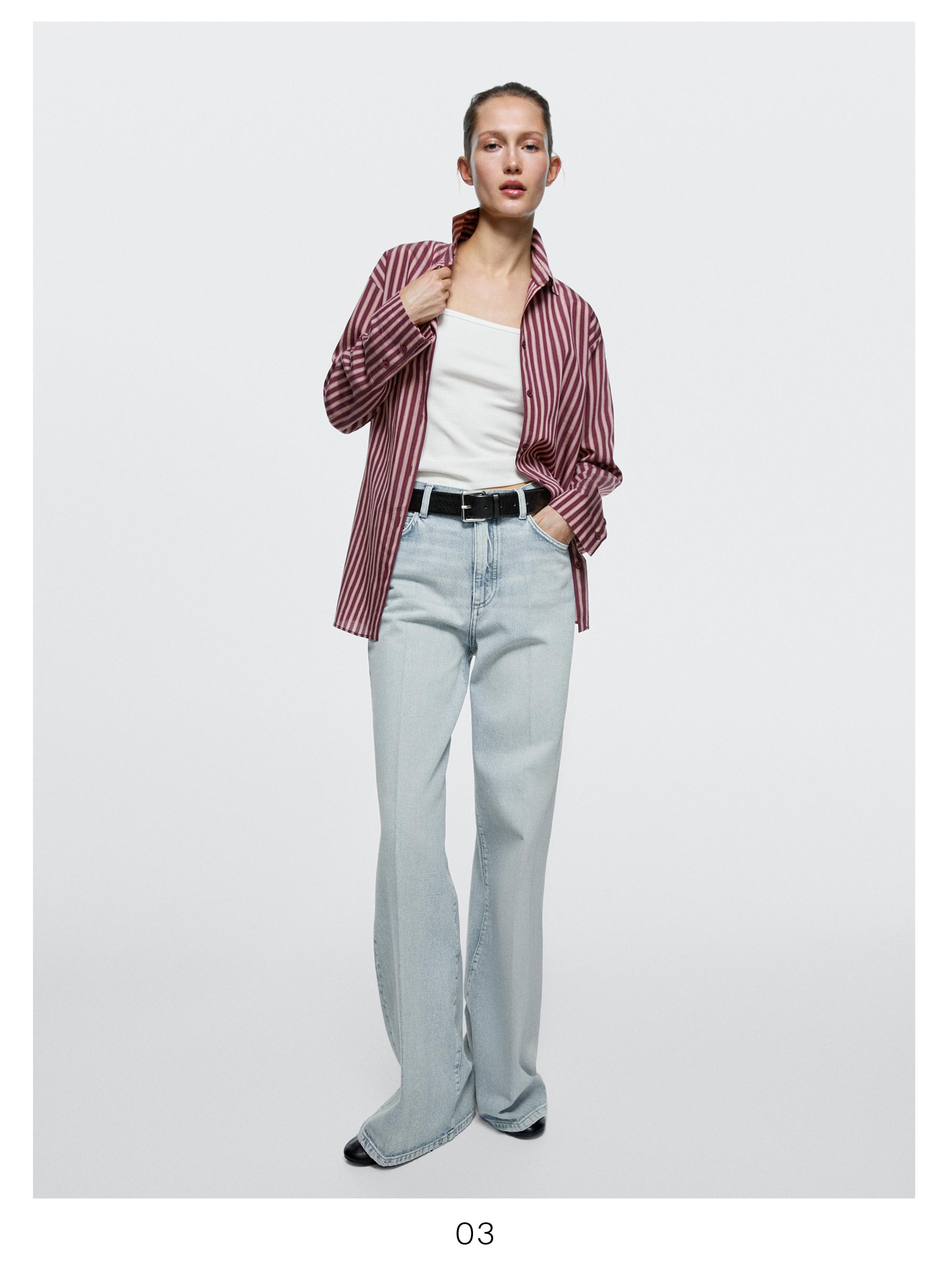 High-waist palazzo jeans — Light Blue
