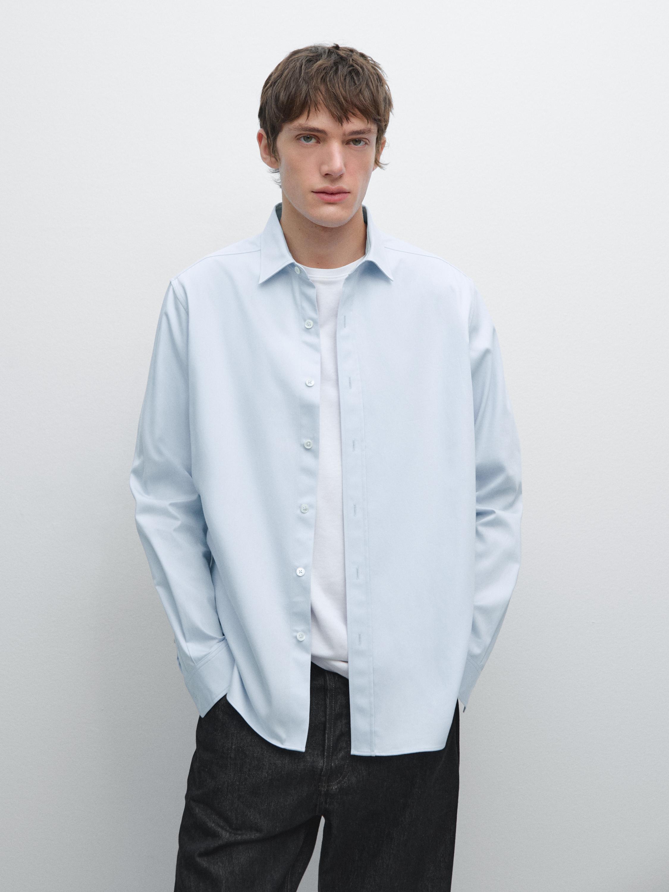 Camisa mezcla algodón regular fit