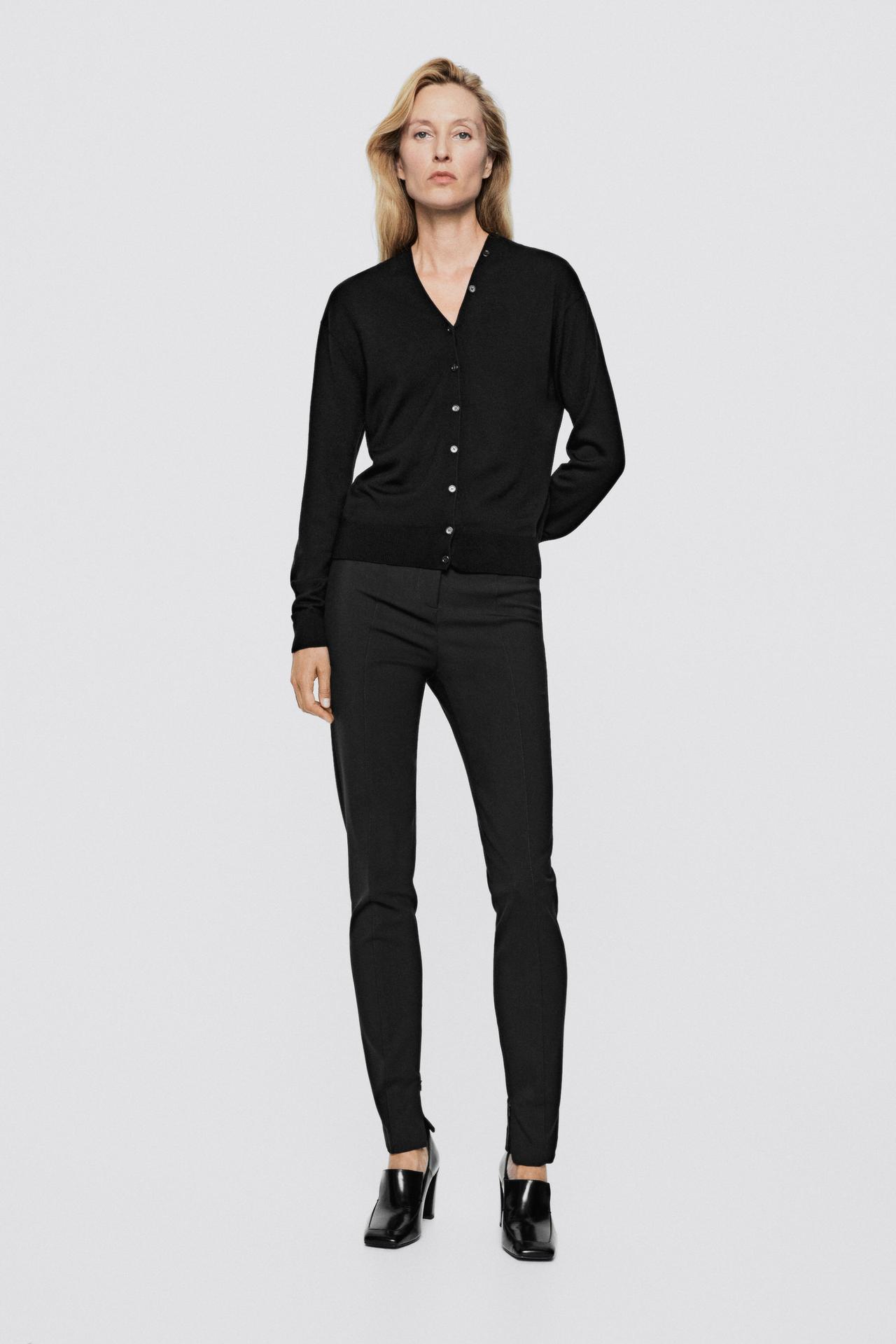 100% wool knit cardigan with button detail - LIMITED EDITION — BLACK
