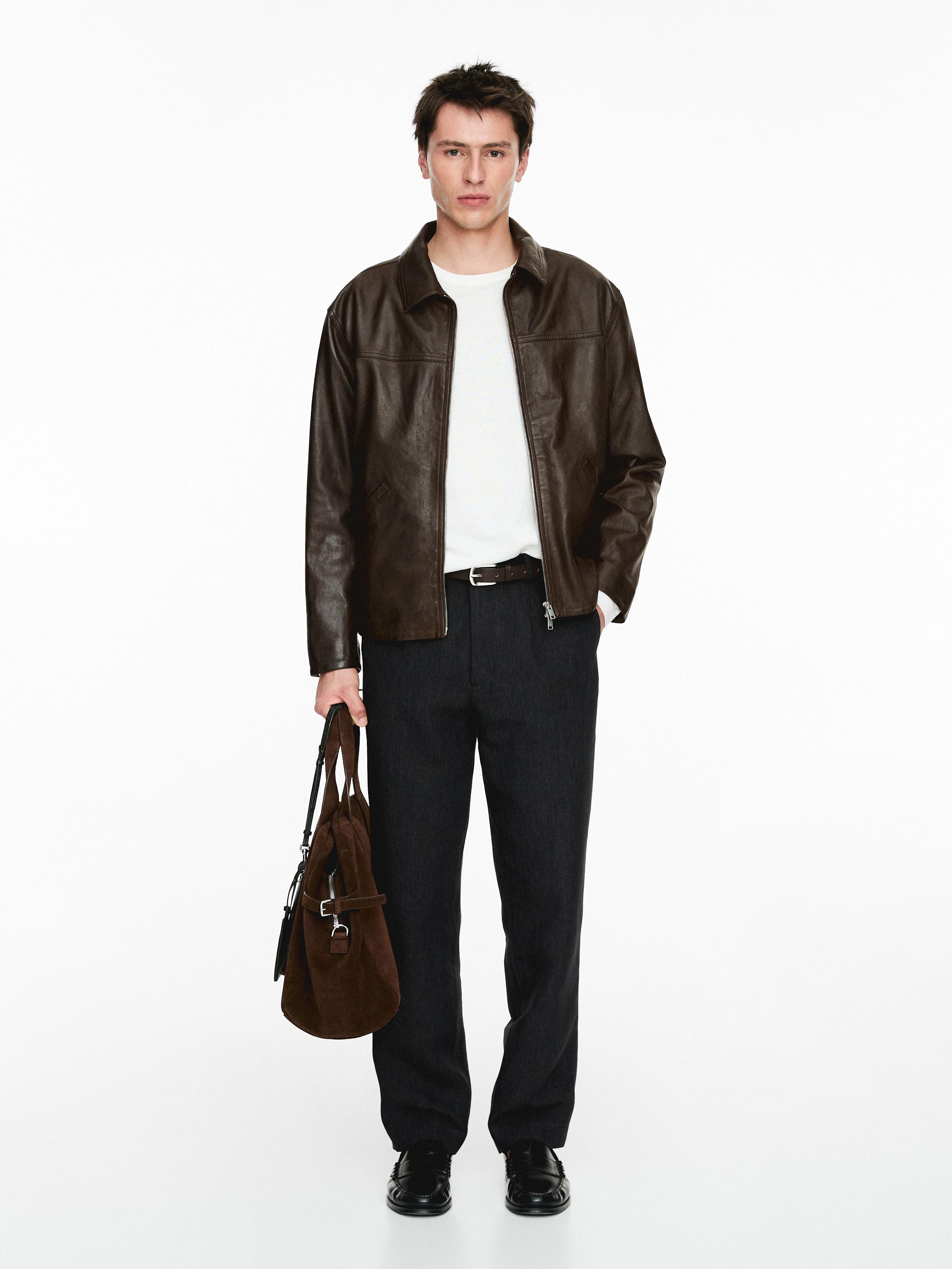 Nappa leather jacket — BROWN