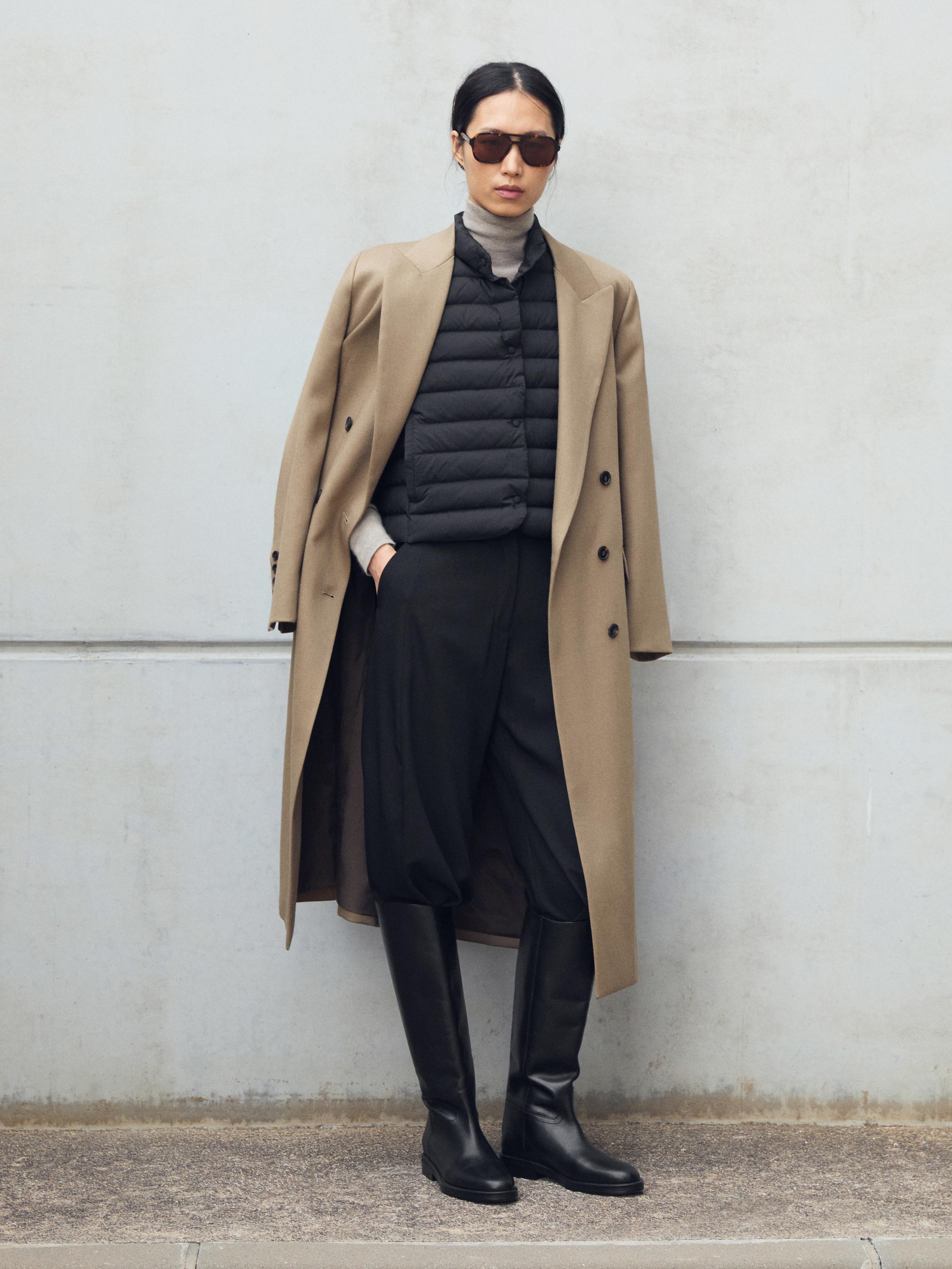 Quilted puffer gilet — BLACK