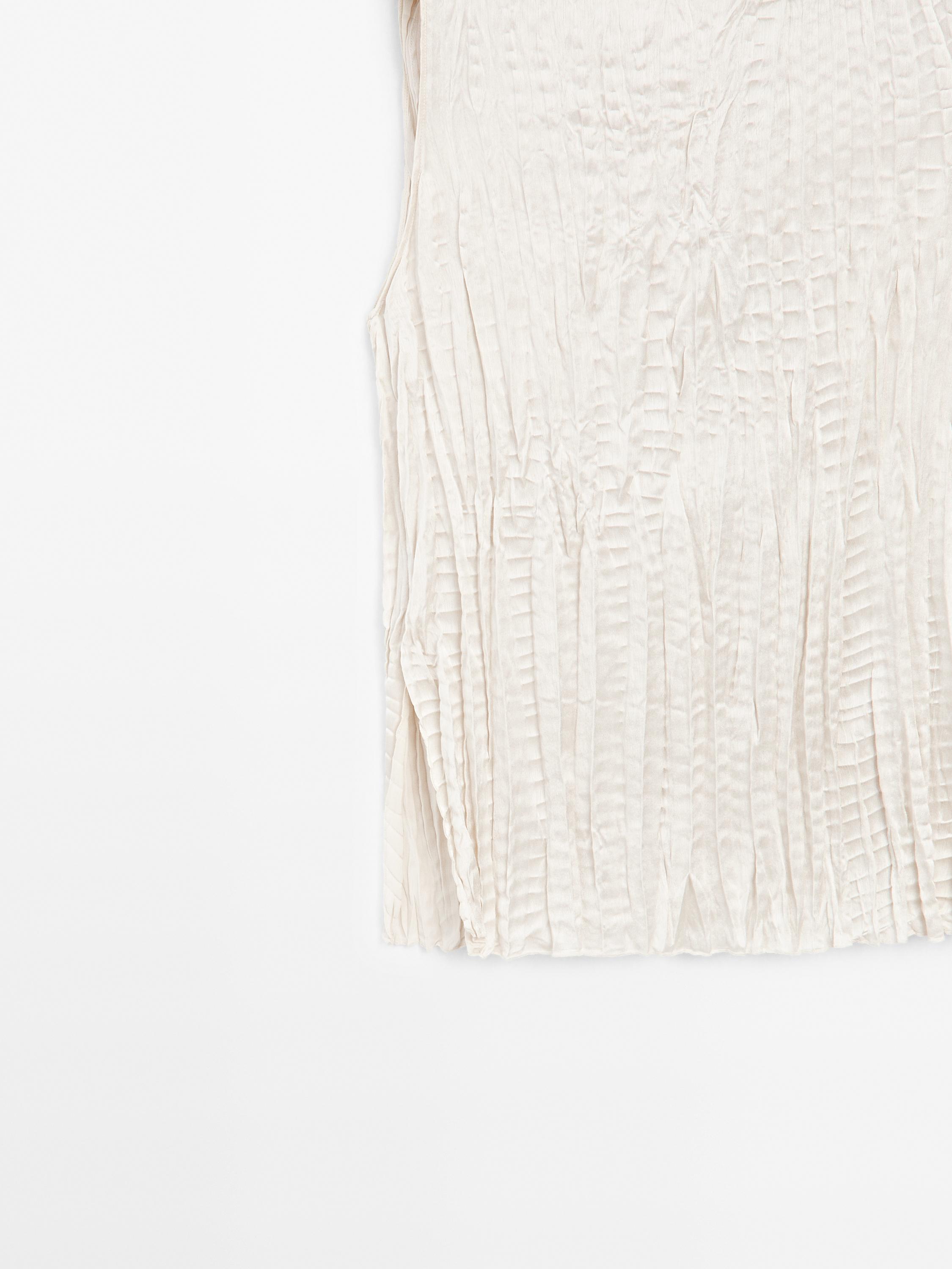 Pleated top with criss-cross back