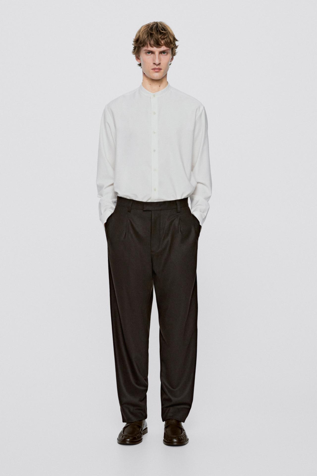 Regular fit stand collar shirt - LIMITED EDITION — WHITE