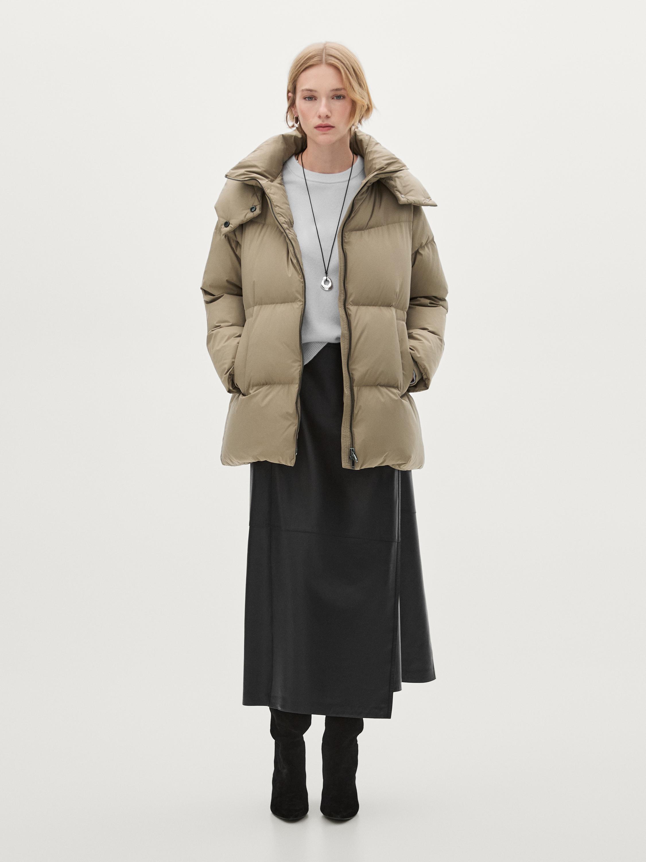 ★ Massimo Dutti★ High-neck high-tech padded jacket 067845 High neck technical puffer jacket · Black · Coats And