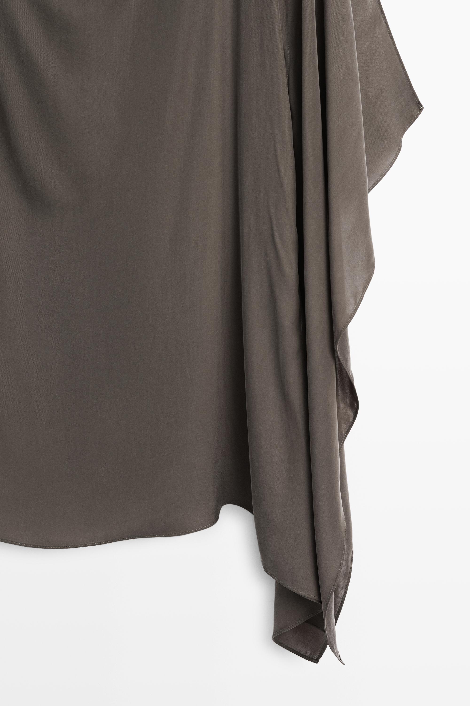 Asymmetric flowing cape top — MOLE BROWN