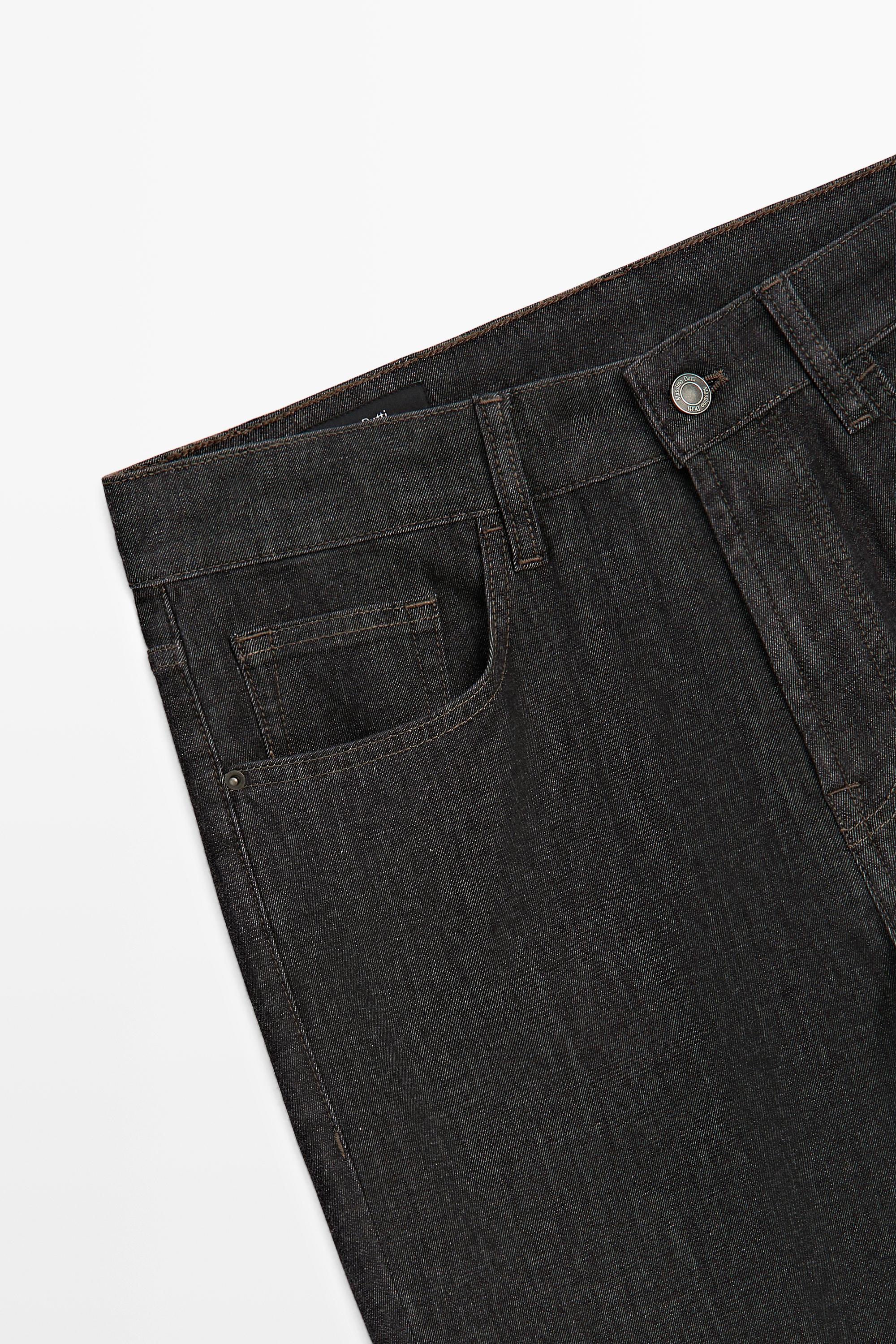 Lightweight tapered fit jeans — BLACK