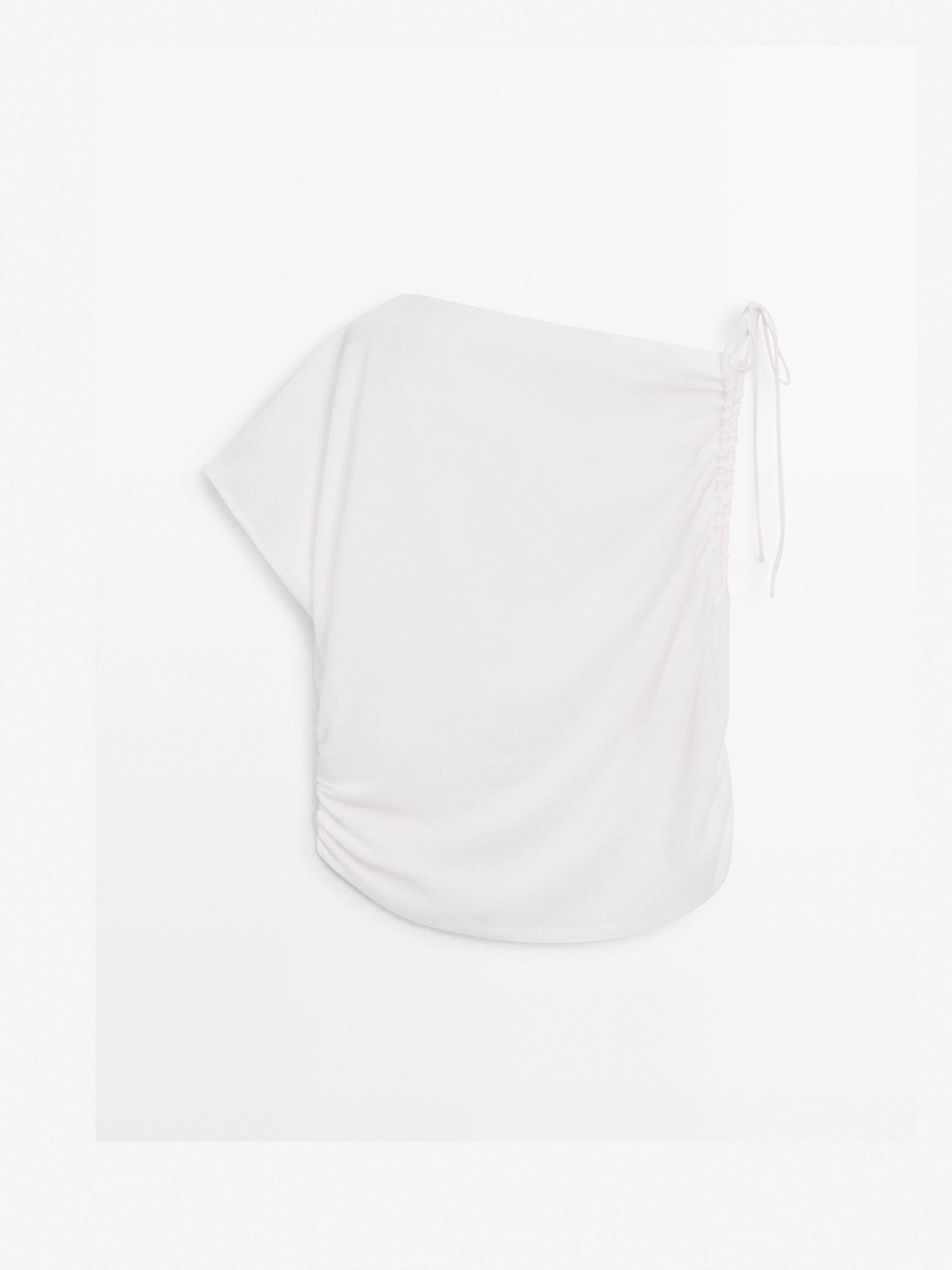 Draped top with asymmetric neckline