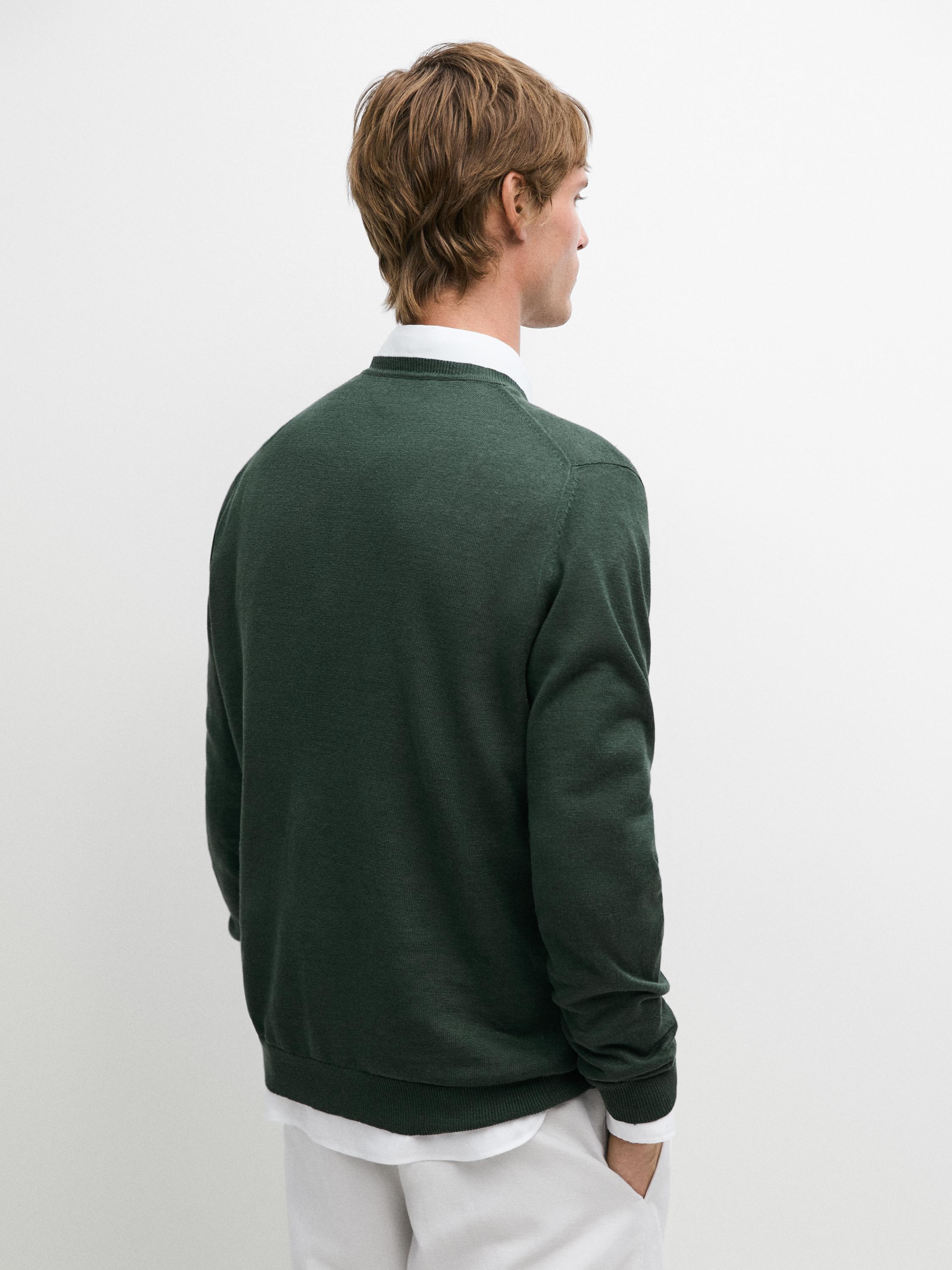 100% linen knit crew neck sweater — BOTTLE