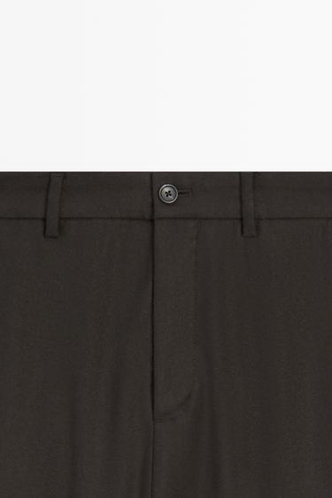 100% Wool Pants with Waist Detail — BROWN 4