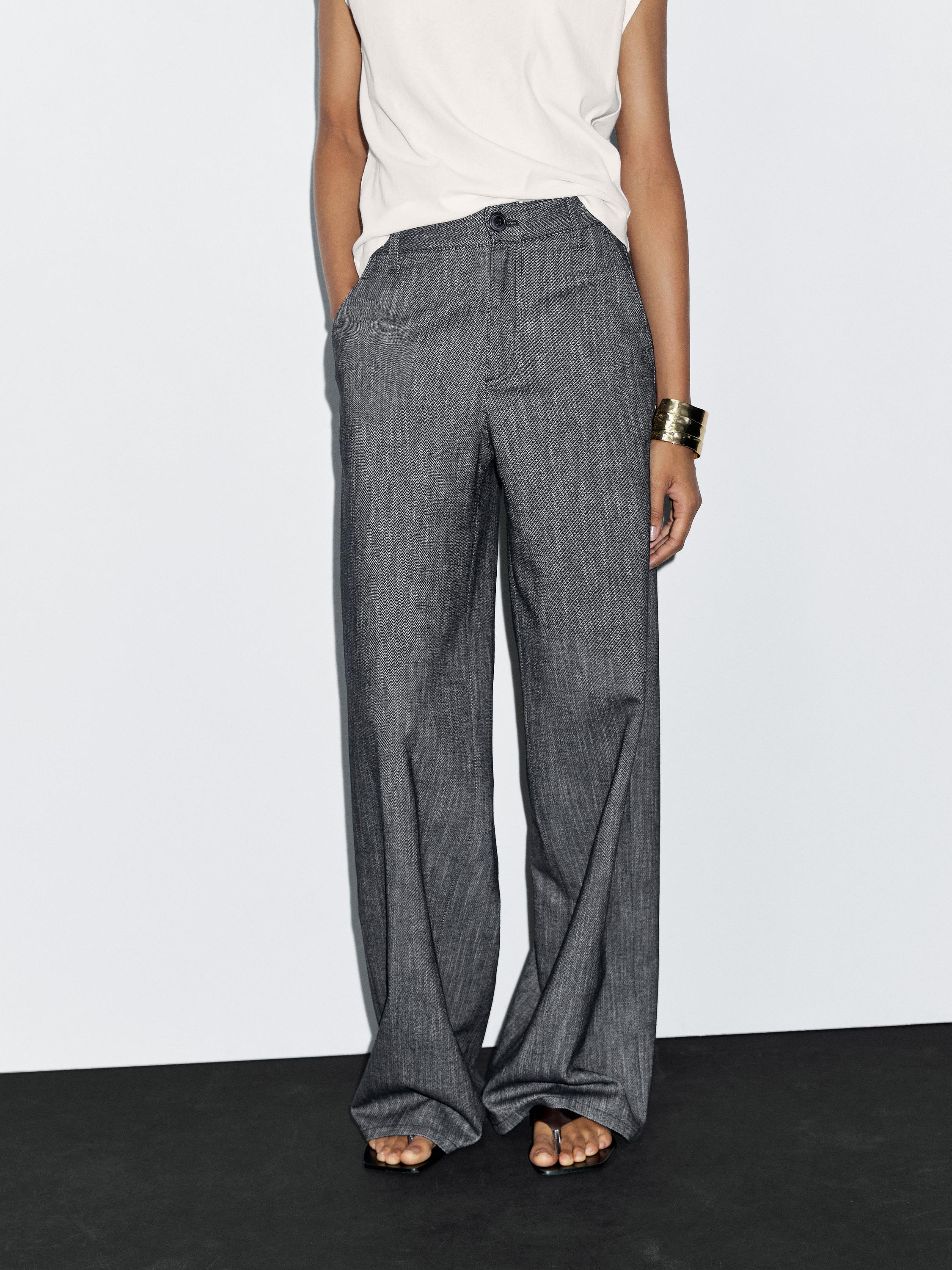 Orta bel geniş paça pantolon