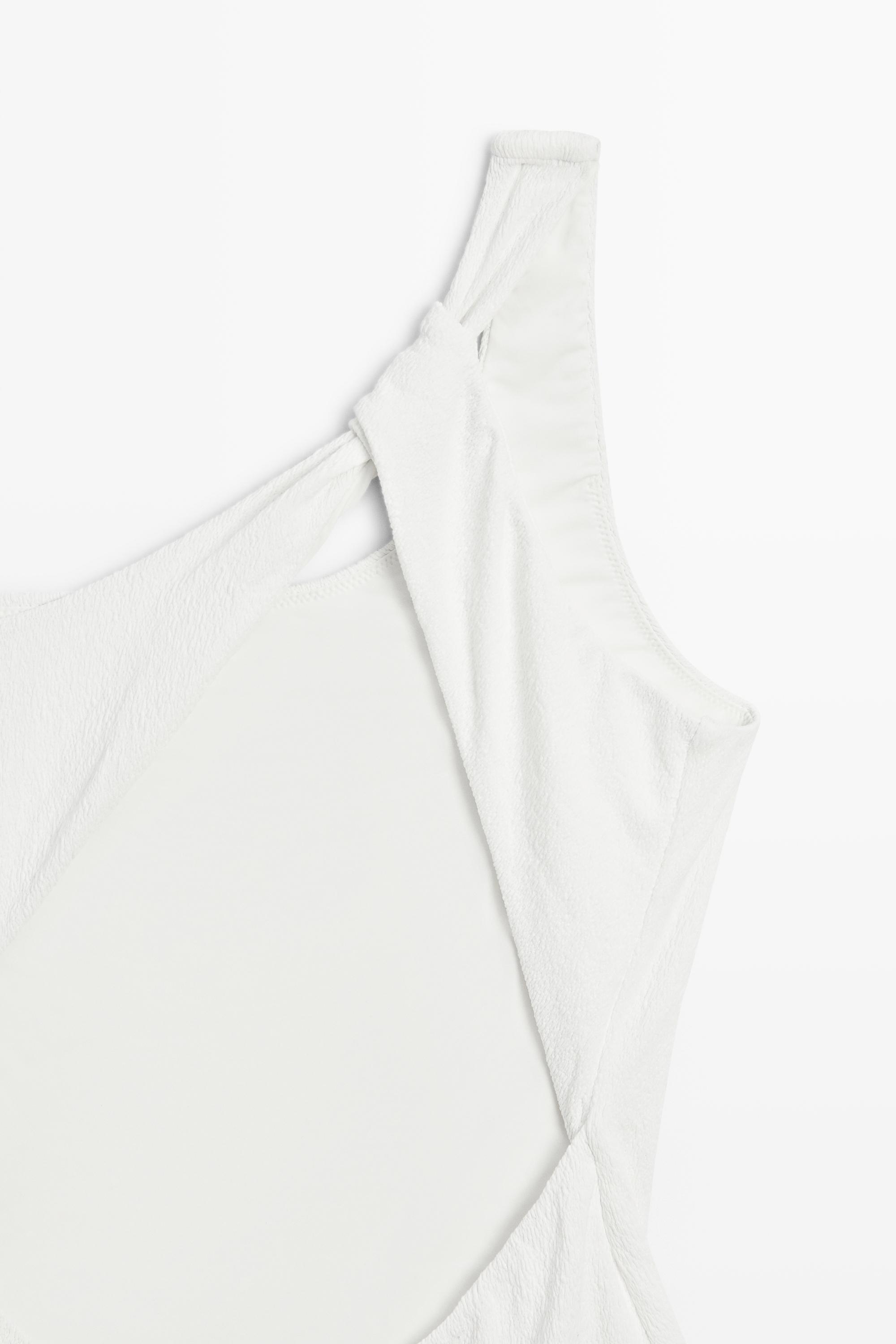 Textured asymmetric swimsuit — Off white