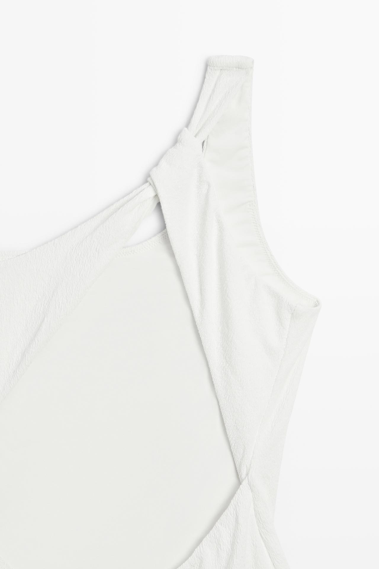 Textured asymmetric swimsuit — Off white