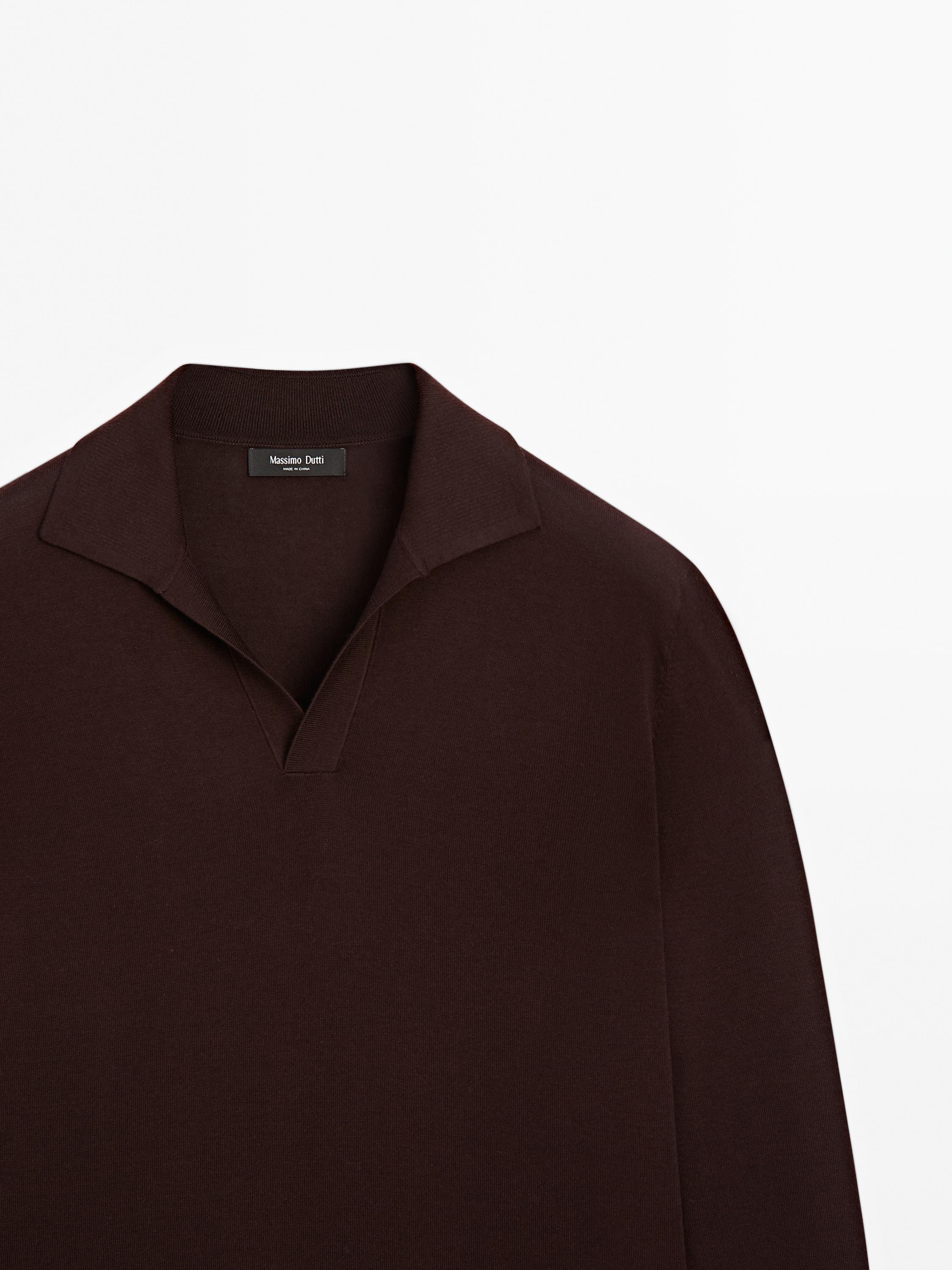 Pull polo en maille à col en V