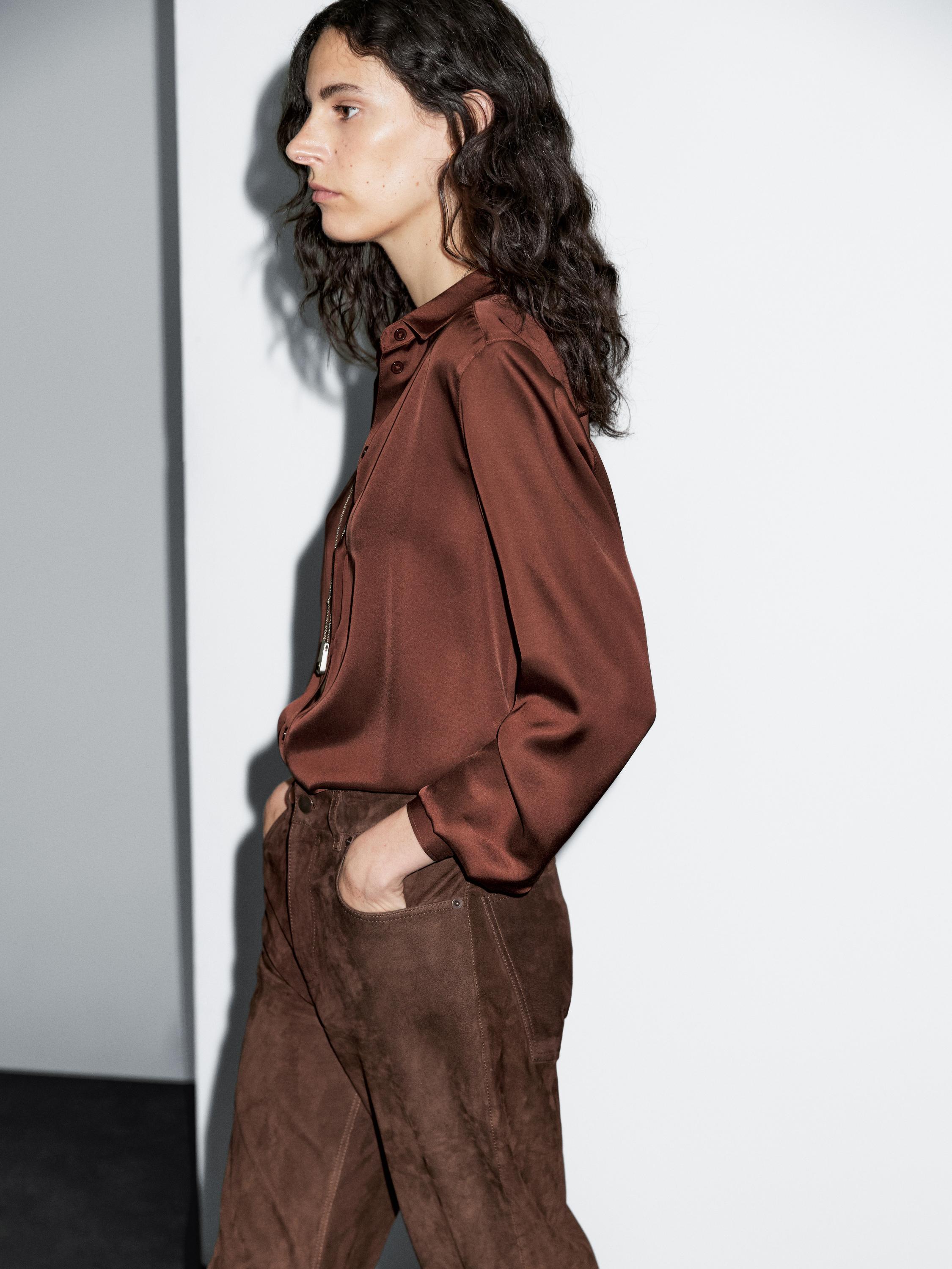 Flowing satin shirt
