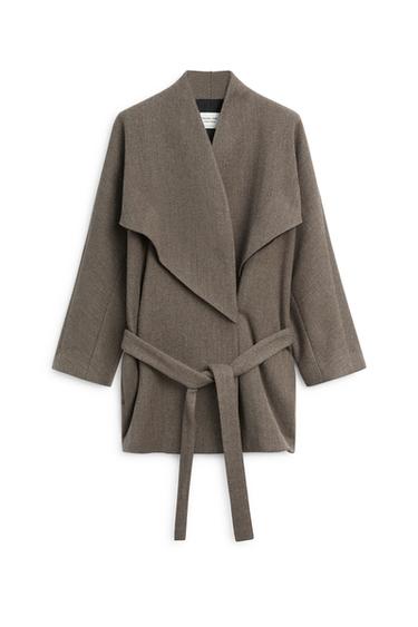 Wool blend belt detail coat - LIMITED EDITION — MOLE BROWN 5