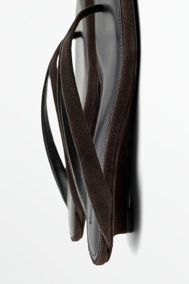 Mid-heel toe sandal — BROWN 4