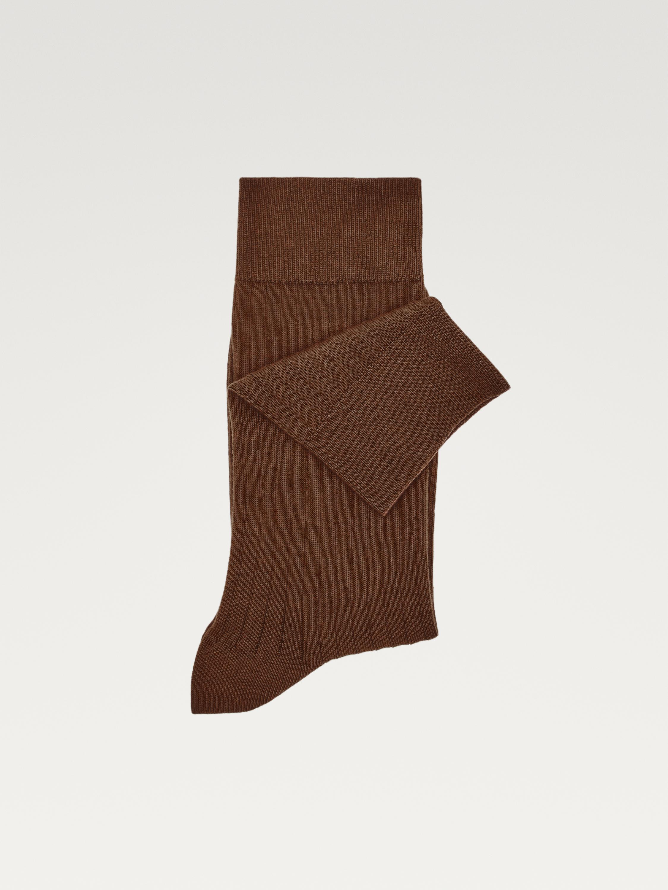 Chaussettes côtelées en coton mélangé