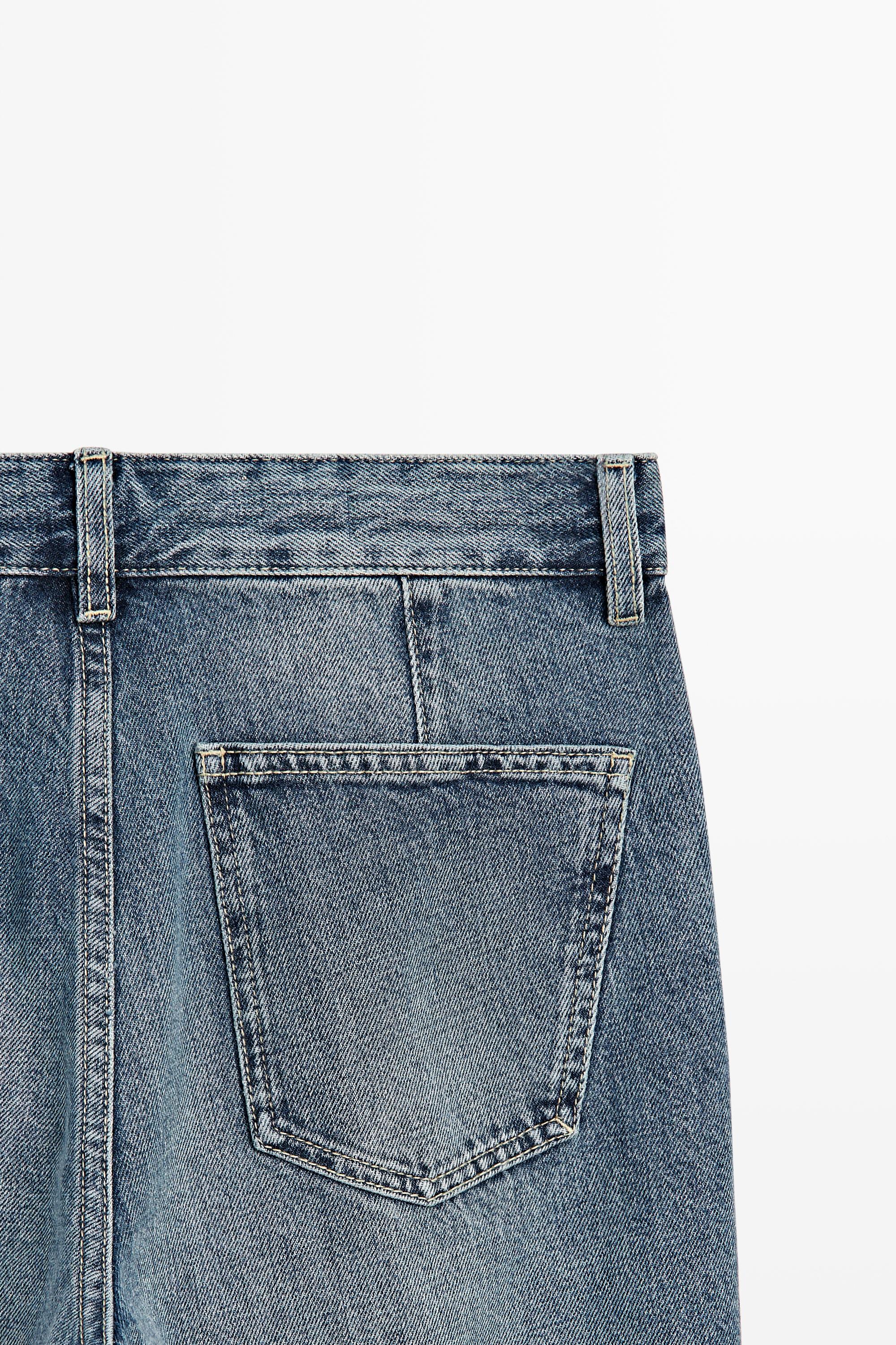 Mid-waist cropped flare fit jeans — MEDIUM BLUE