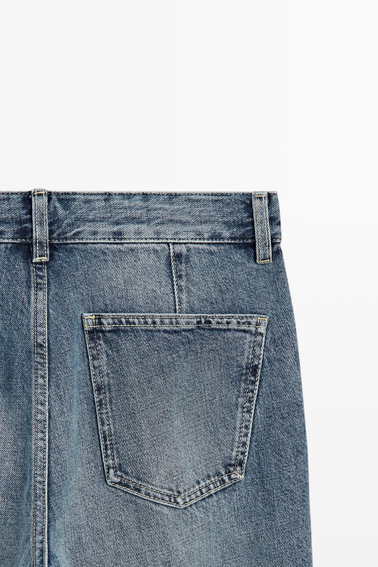 Mid-waist cropped flare fit jeans — MEDIUM BLUE