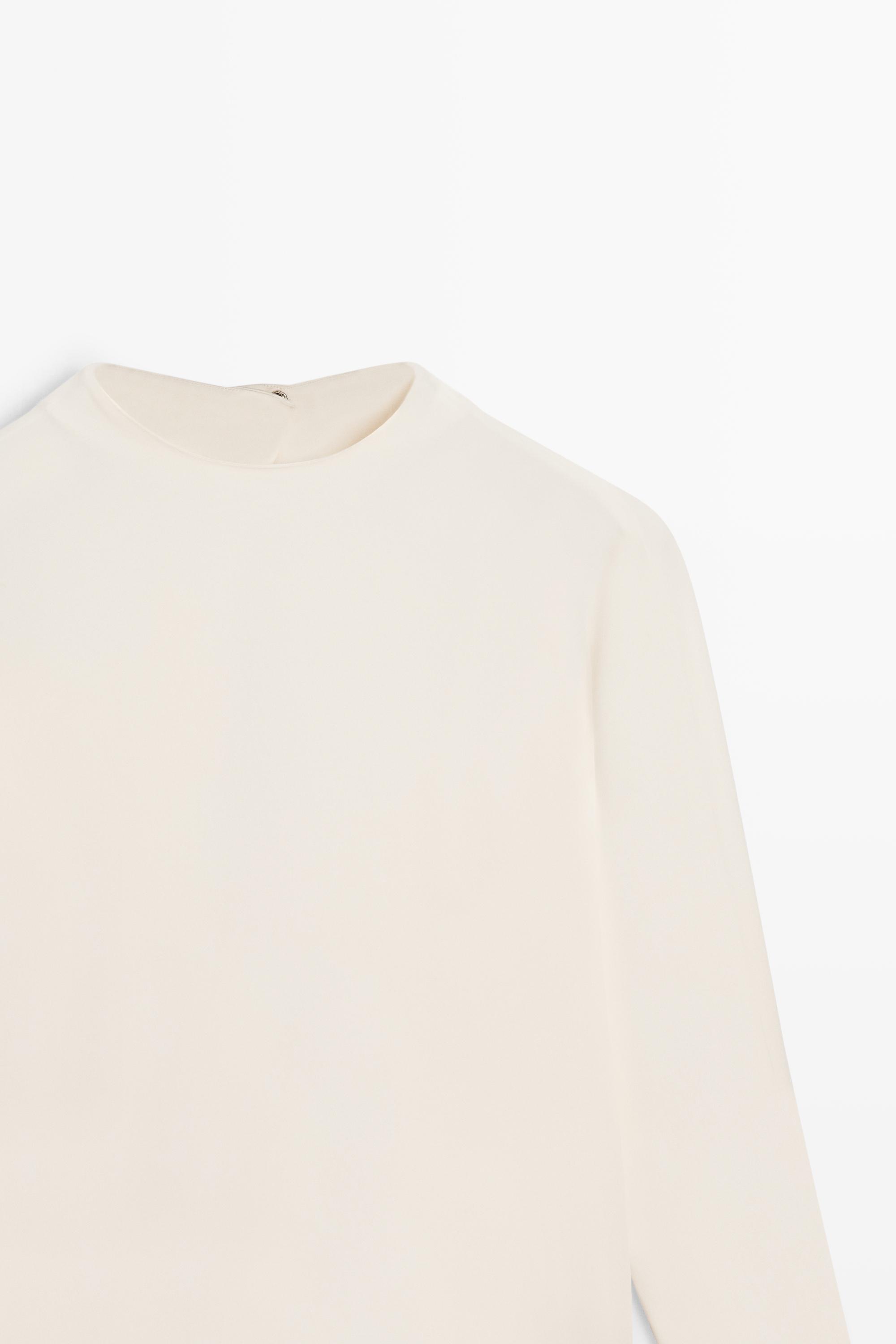 Long sleeve top with back detail — CREAM
