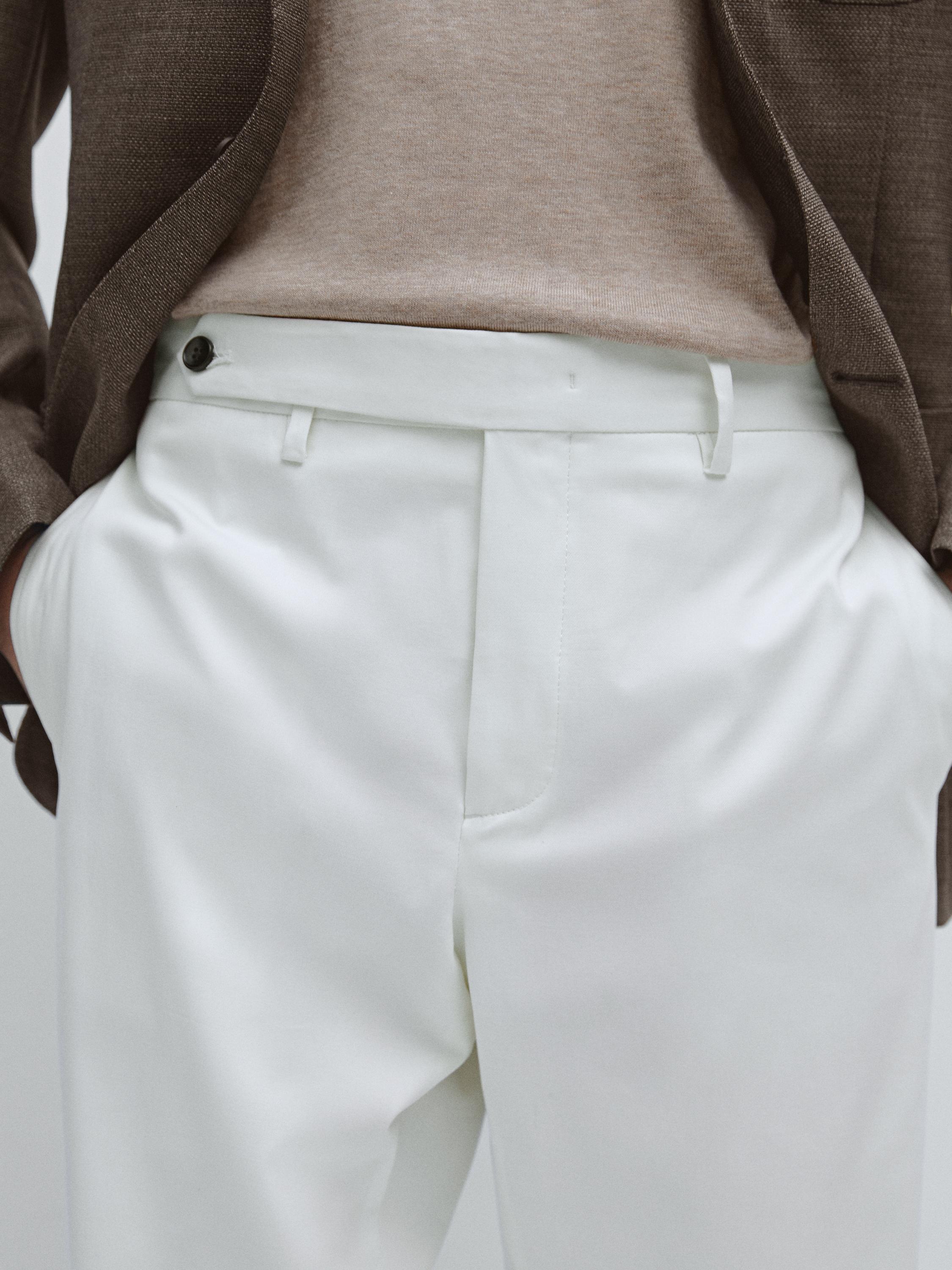 Slim fit broek van katoenmix