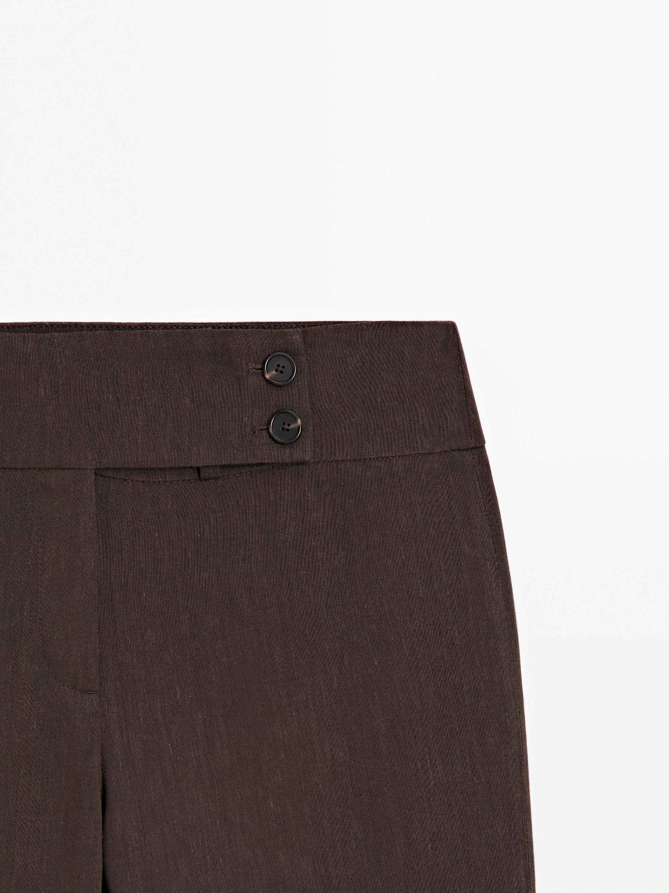 Mid-rise regular fit stretch trousers
