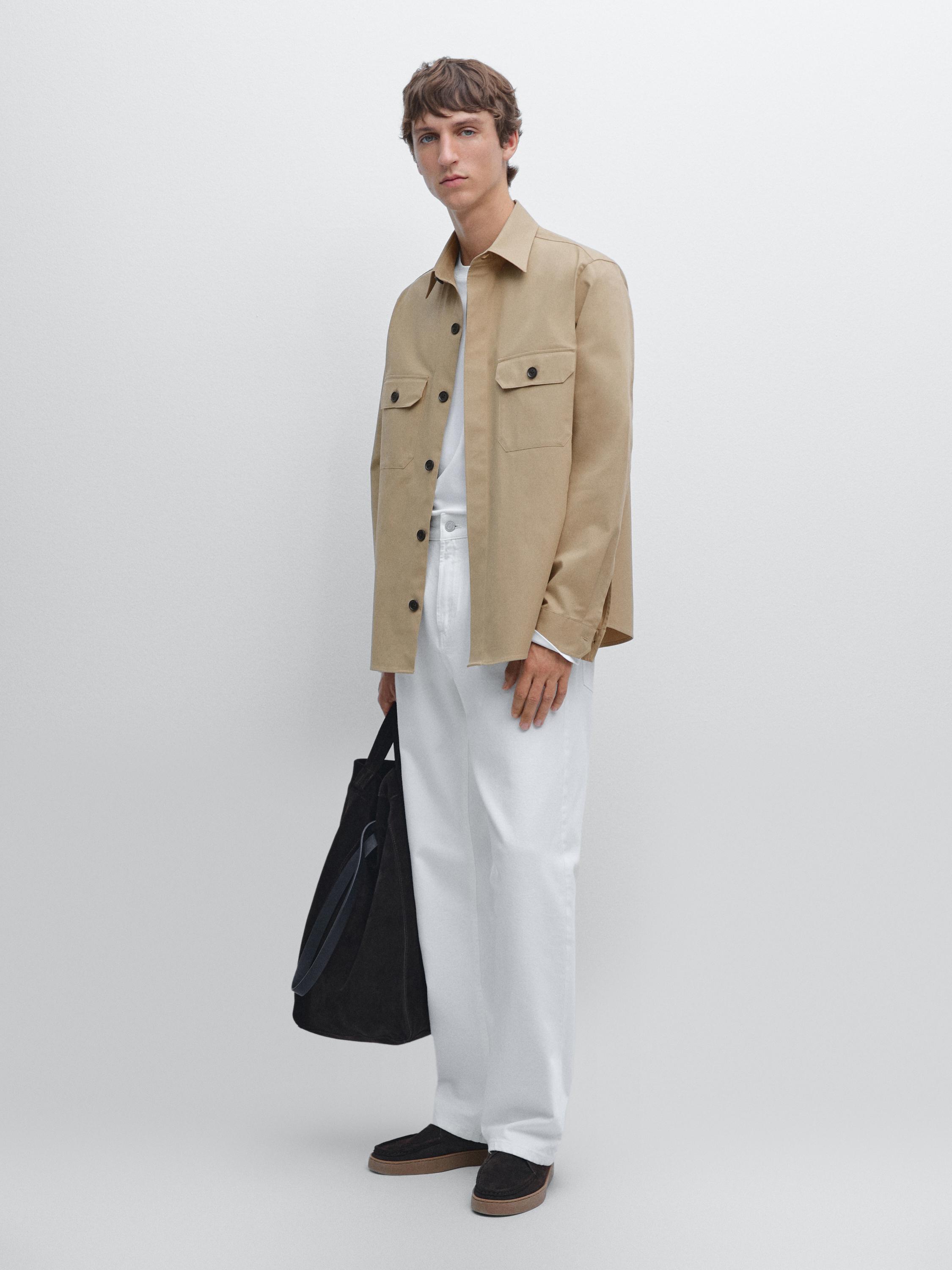 Overshirt met zakken van katoenmix