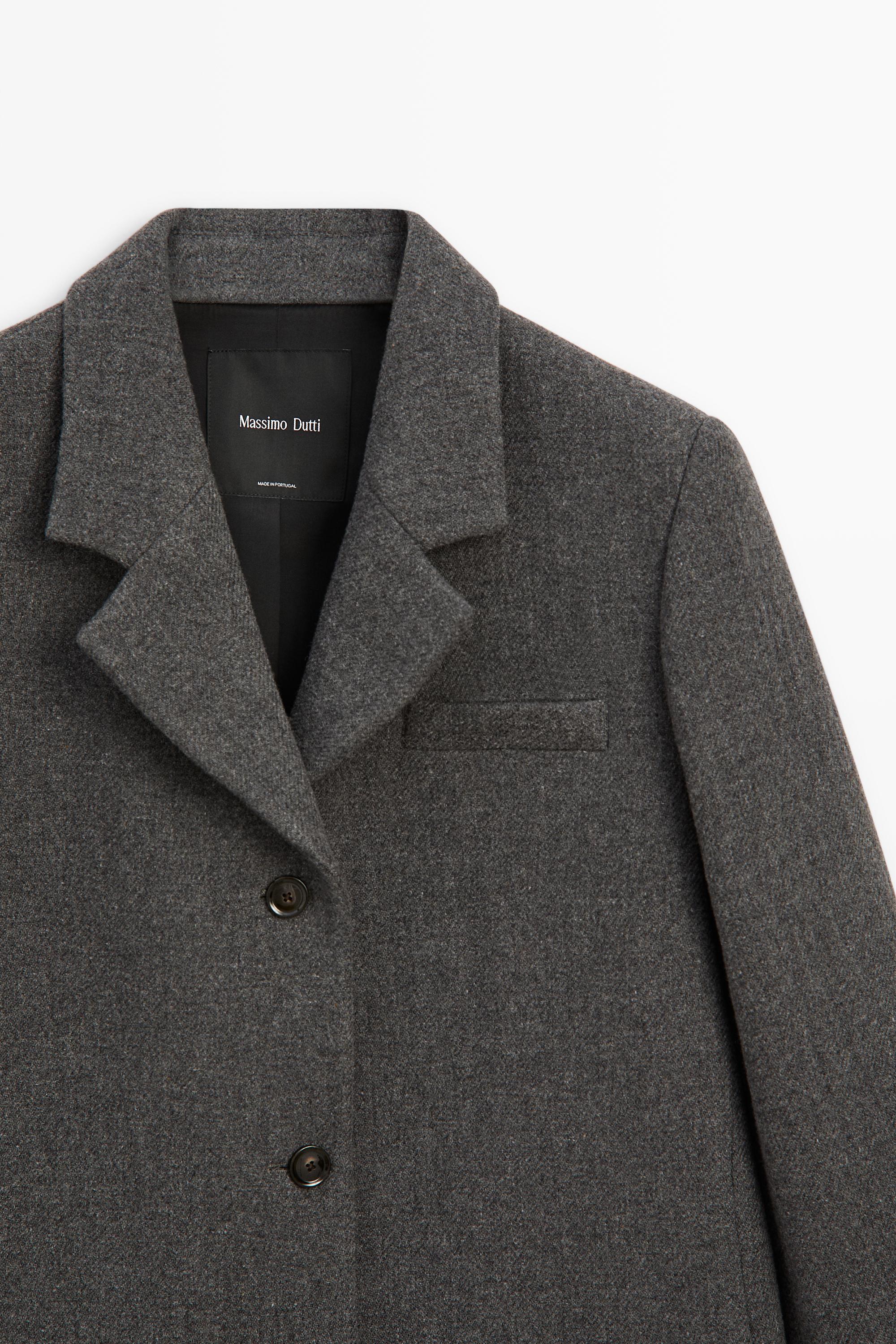 Wool-blend bouclé coat with loop-yarn detail