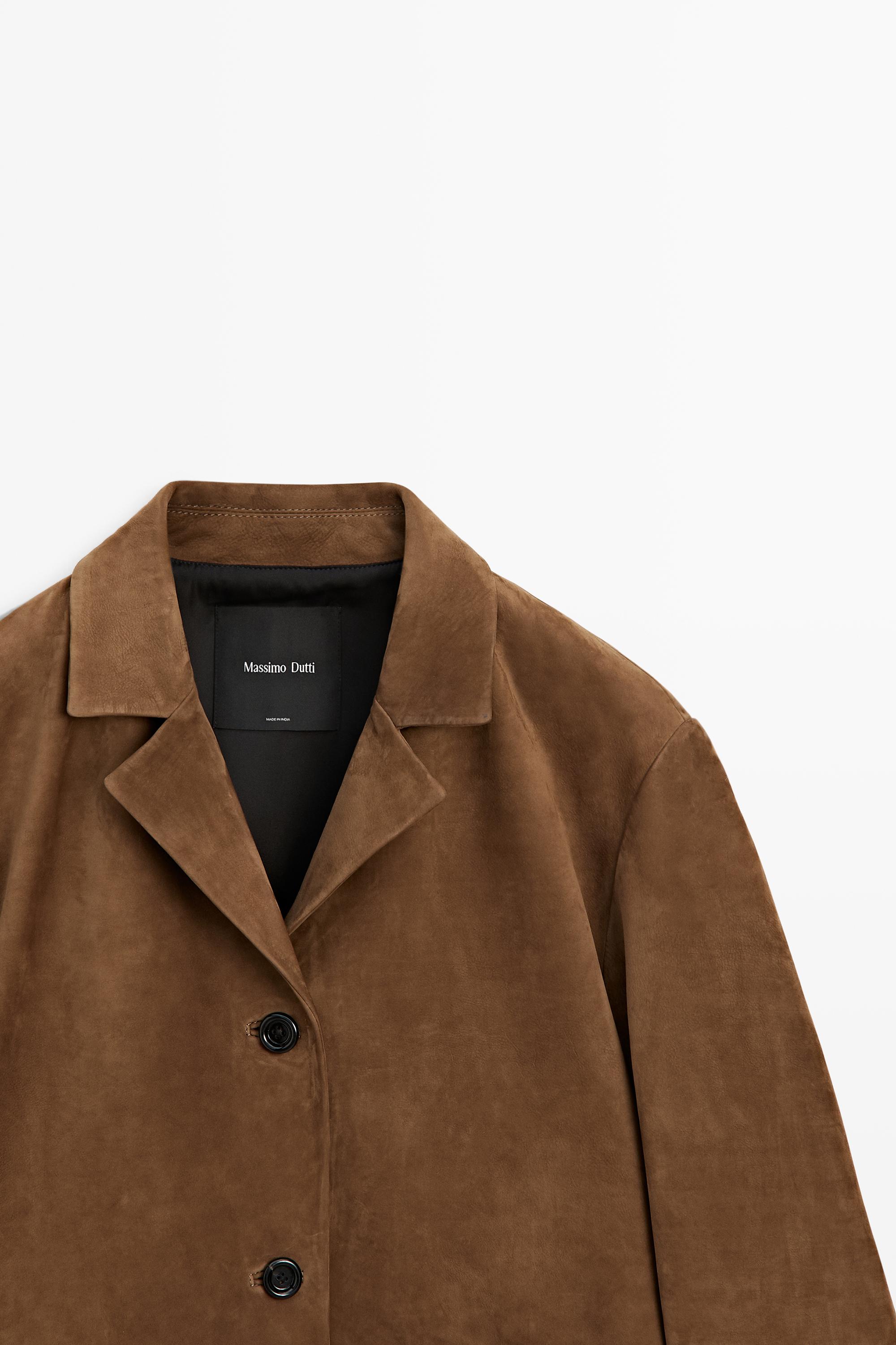 100% Suede lapel blazer — CAMEL