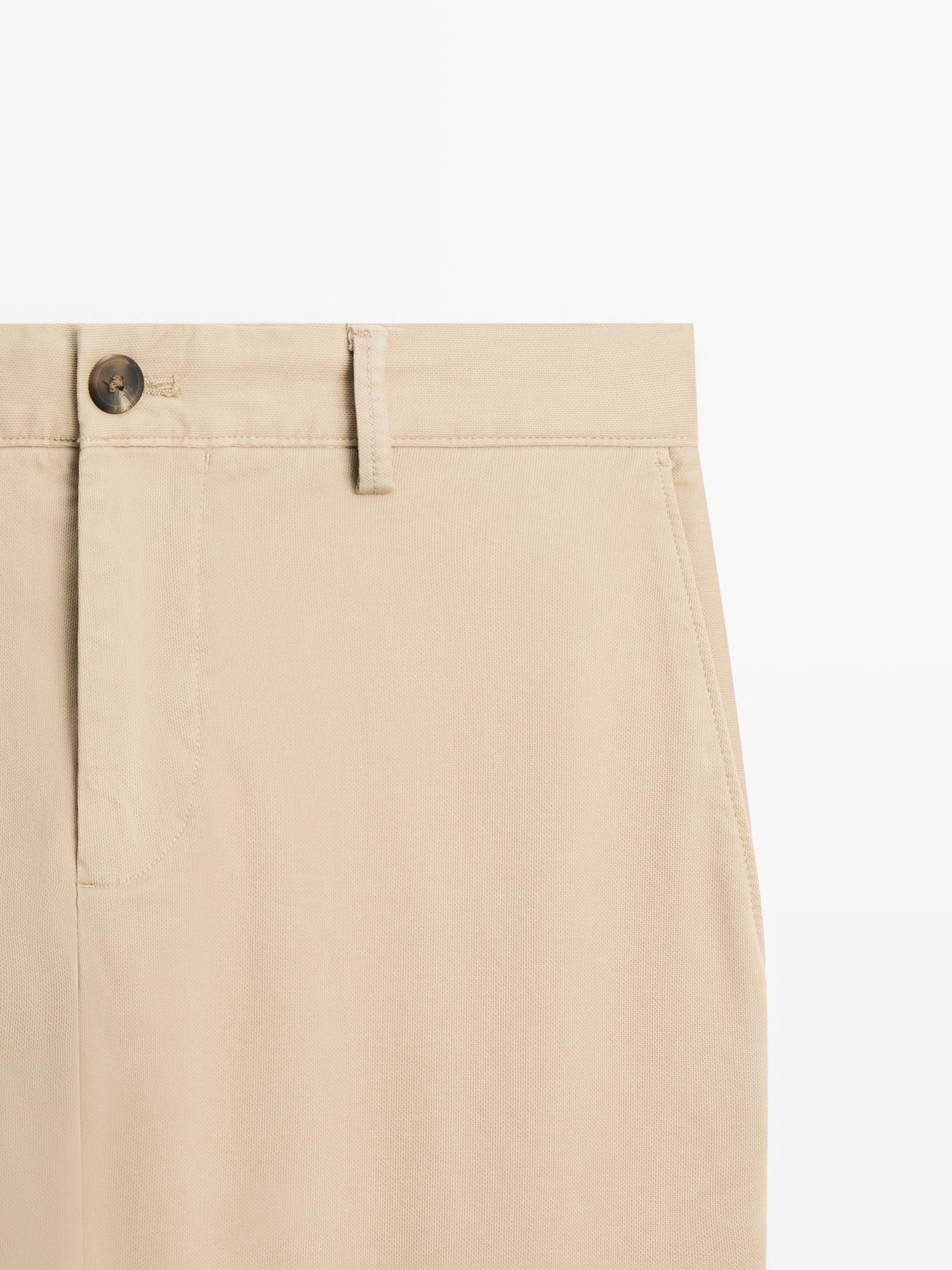 Slim fit textured trousers