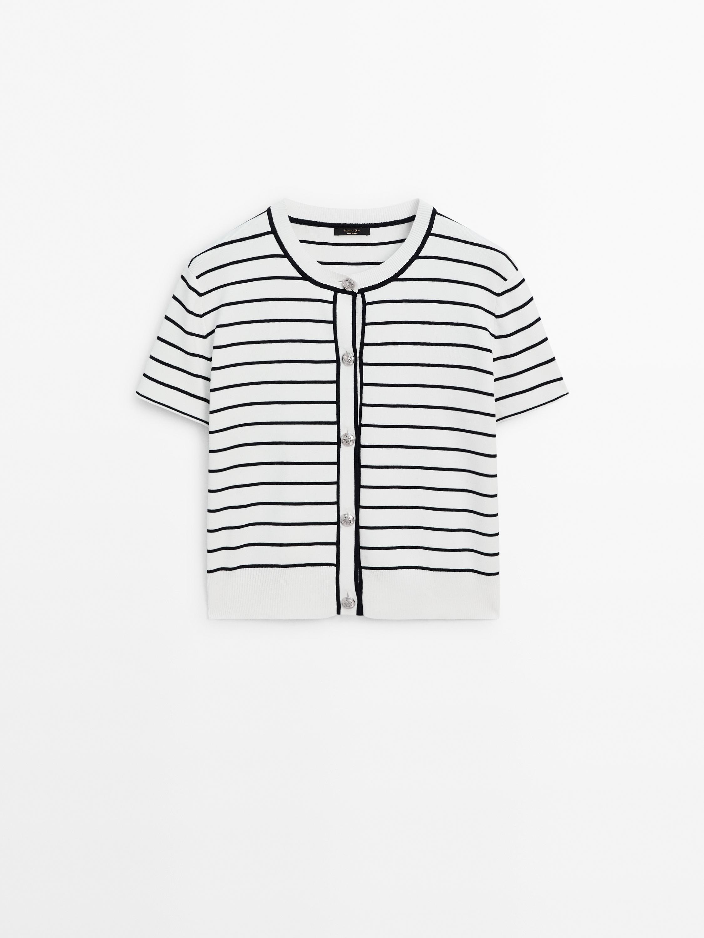 Cardigan punto botones plateados