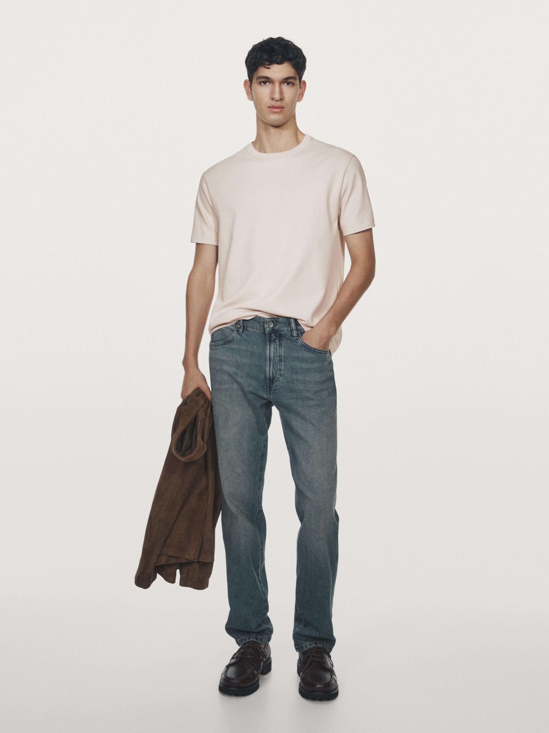 100% cotton short-sleeve T-shirt — STONE
