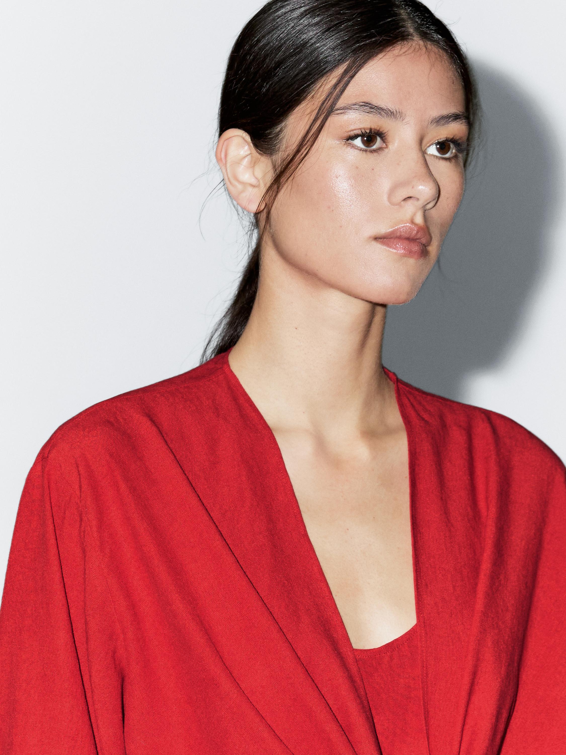 Robe midi décolleté nœud
