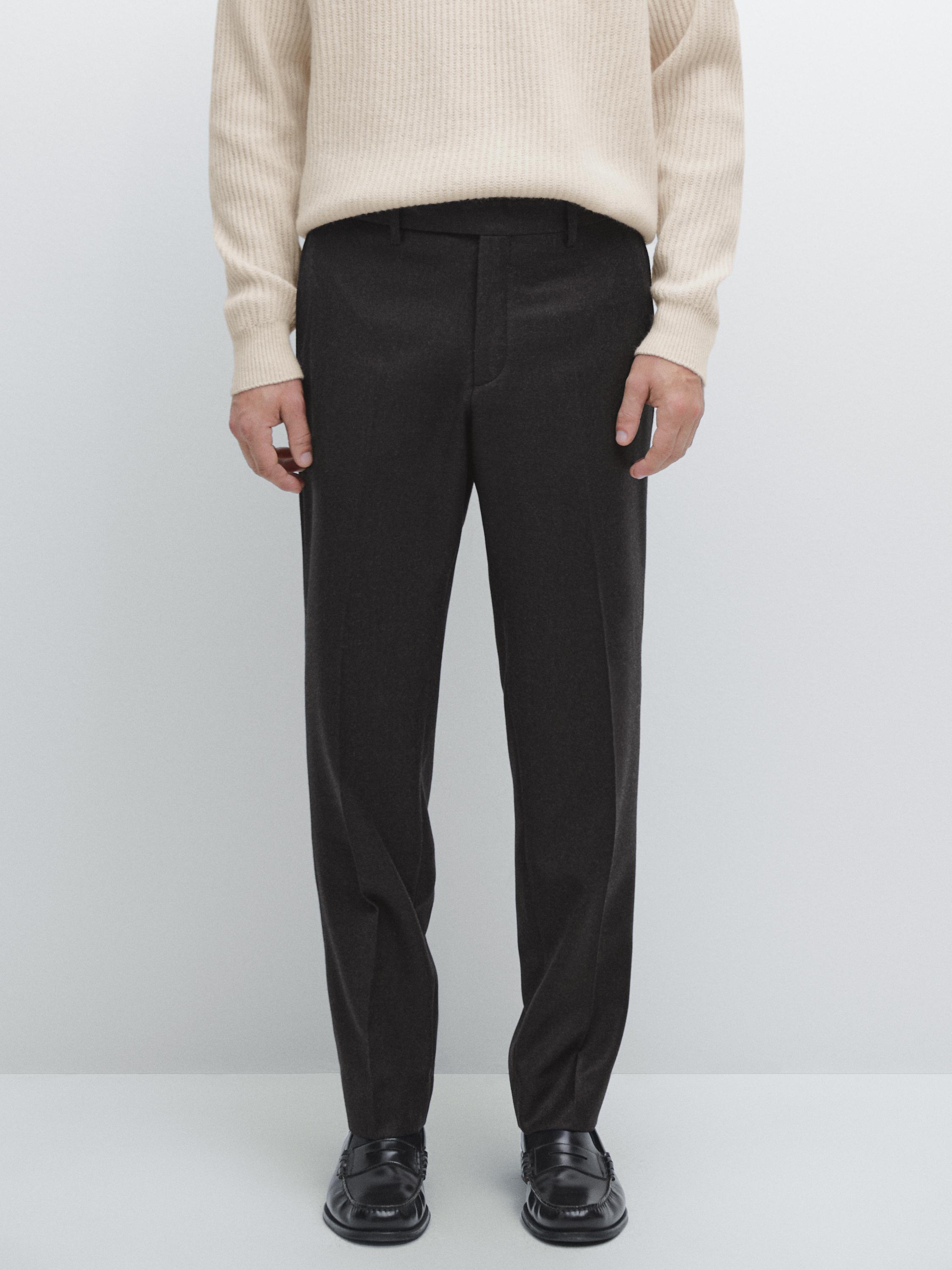 100% wool flannel trousers