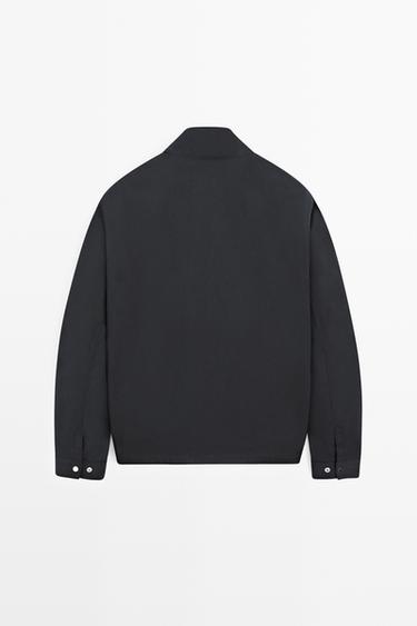 Cotton blend high-neck jacket — DARK NAVY 6