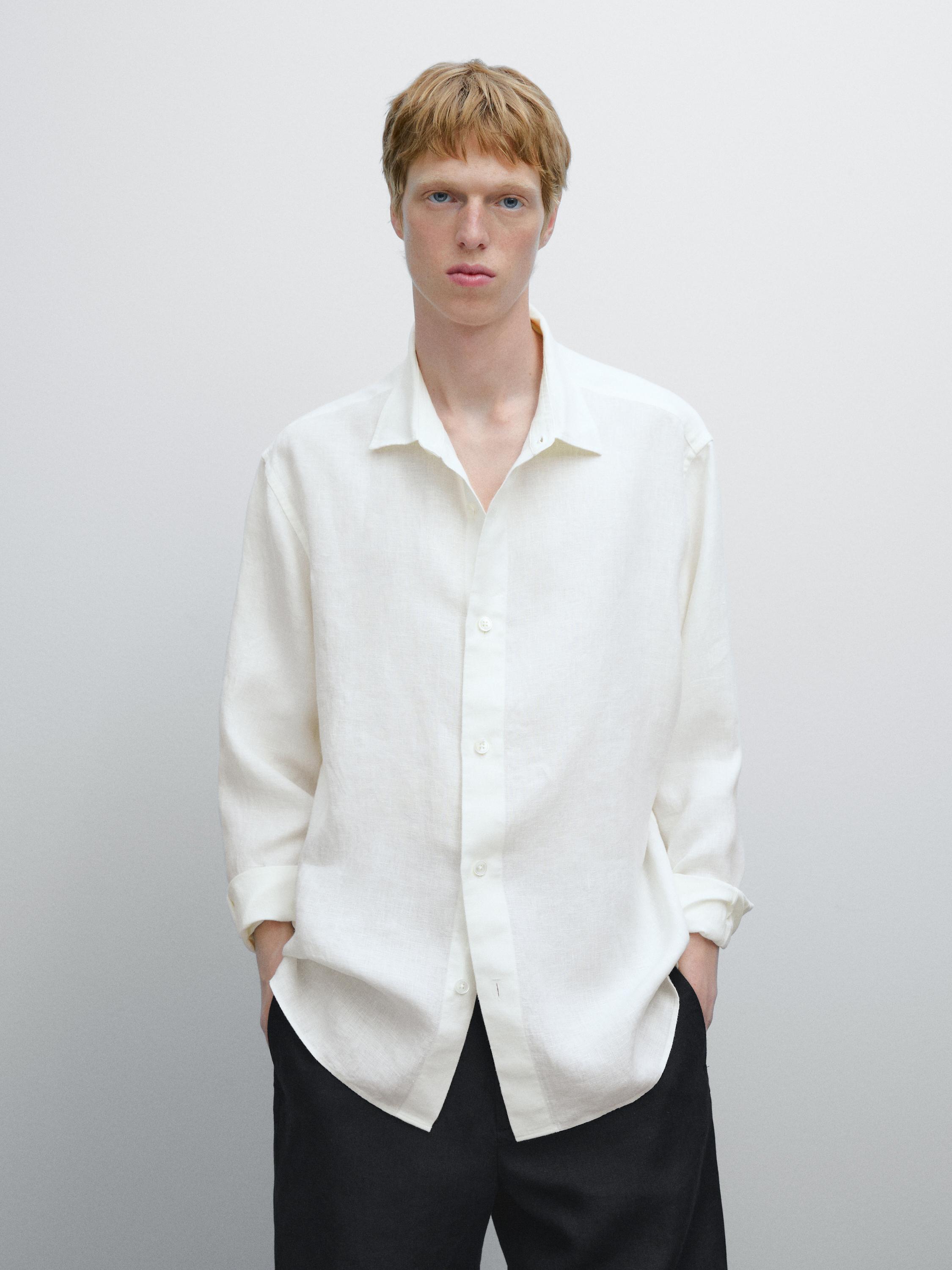 Regular fit shirt with wide lapels